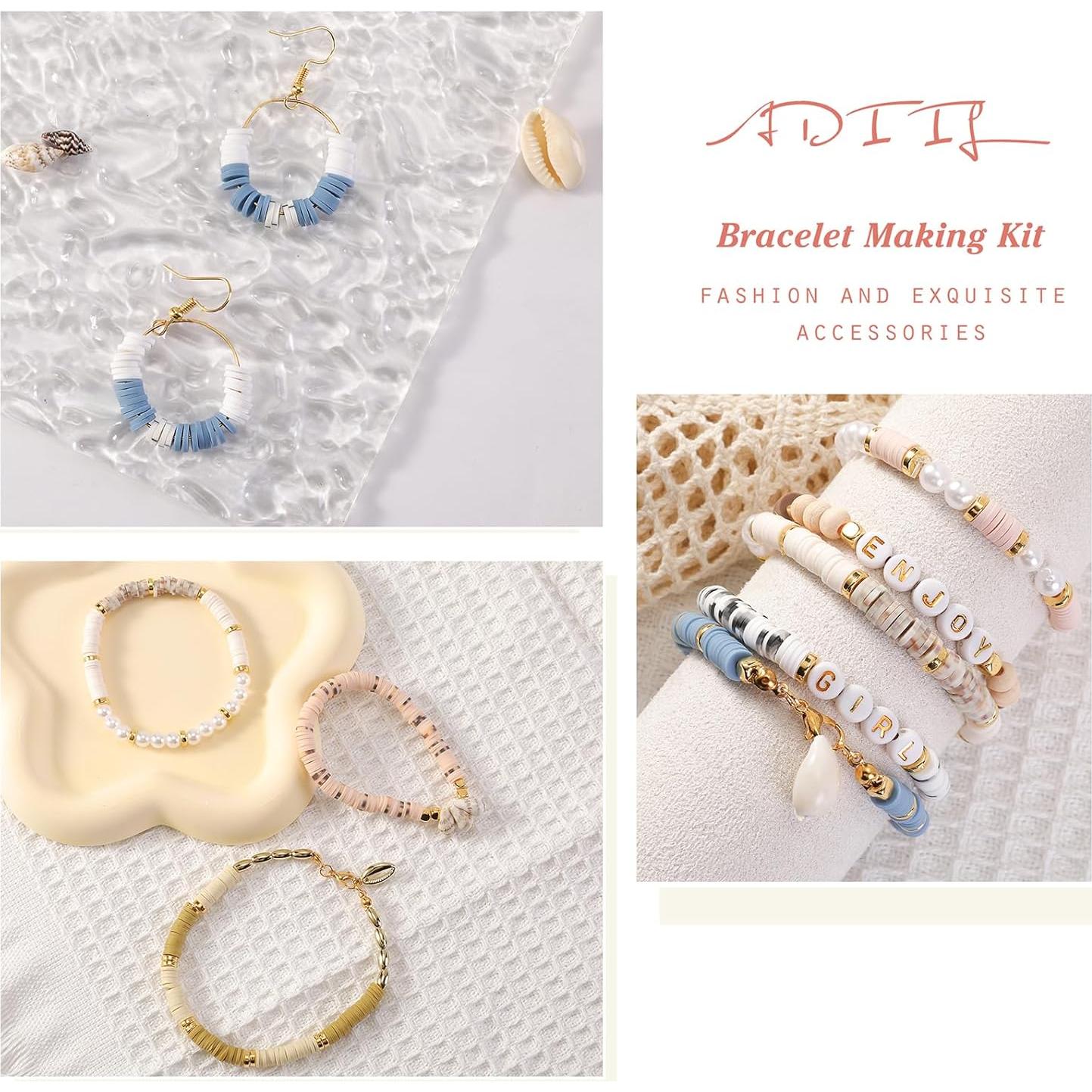 Kit de Pulseras de Amistad ADIIL 7200 Piezas 24 Colores 6mm