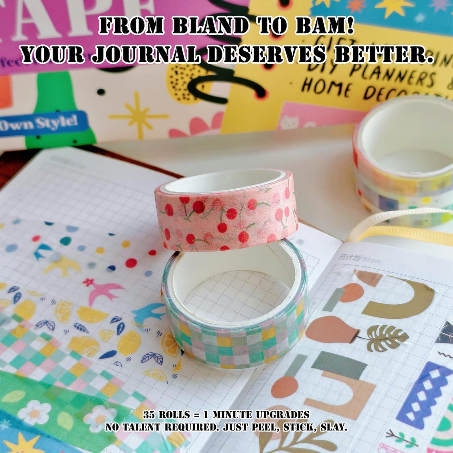 Juego de Washi Tape JUNKJWBZ - 38 Rollos Vintage Floral