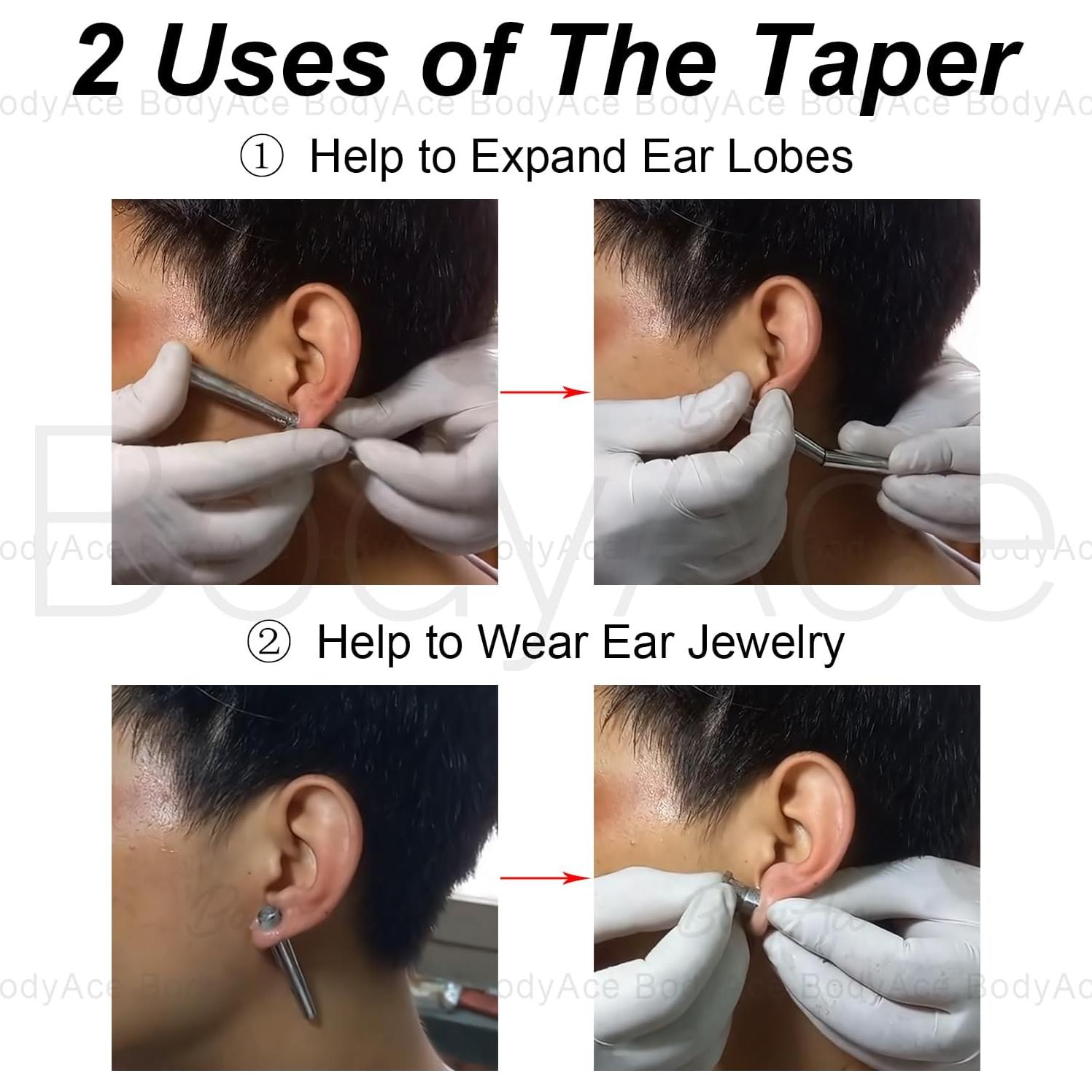 Taper BodyAce 1pc Acero Inoxidable 1.4mm a 11mm