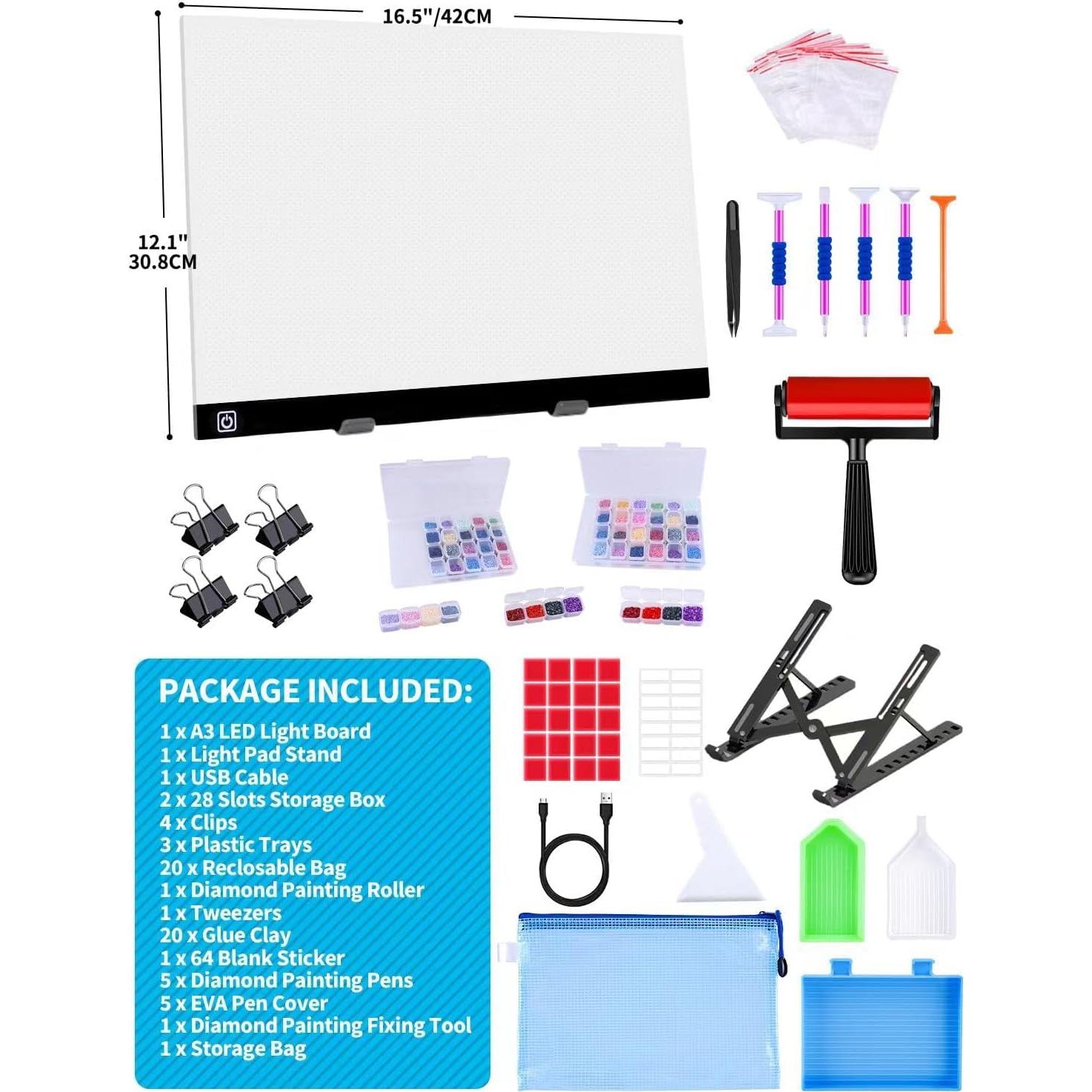 Pad de Luz LED A3 Ratukall para Pintura de Diamantes