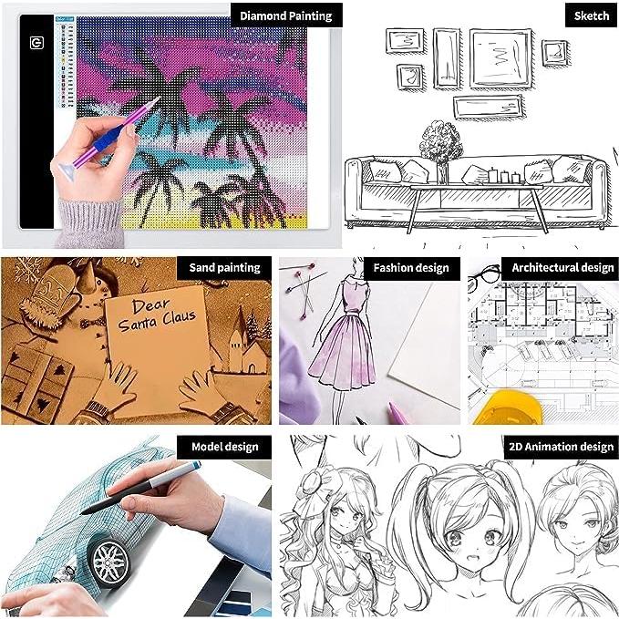 Pad de Luz LED A3 Ratukall para Pintura de Diamantes