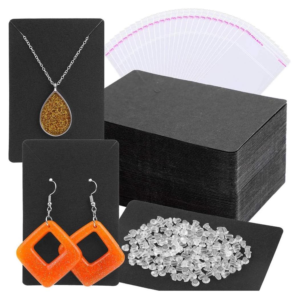 Set de Tarjetas para Pendientes Anezus - 100 Tarjetas + 100 Bolsas + 200 Respaldos