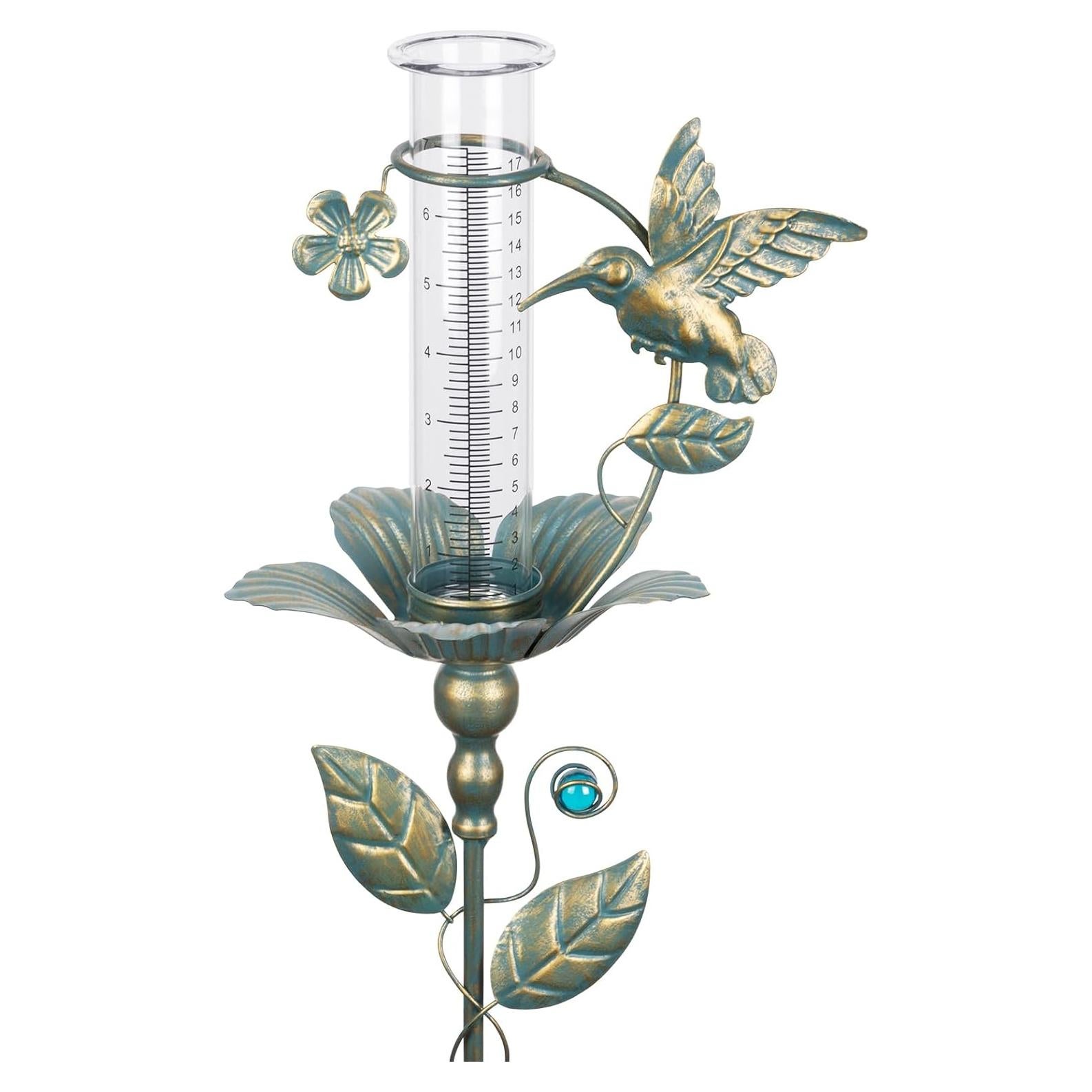 Pluviómetro Exterior Fastruggle Colibrí Vidrio 36.6 cm