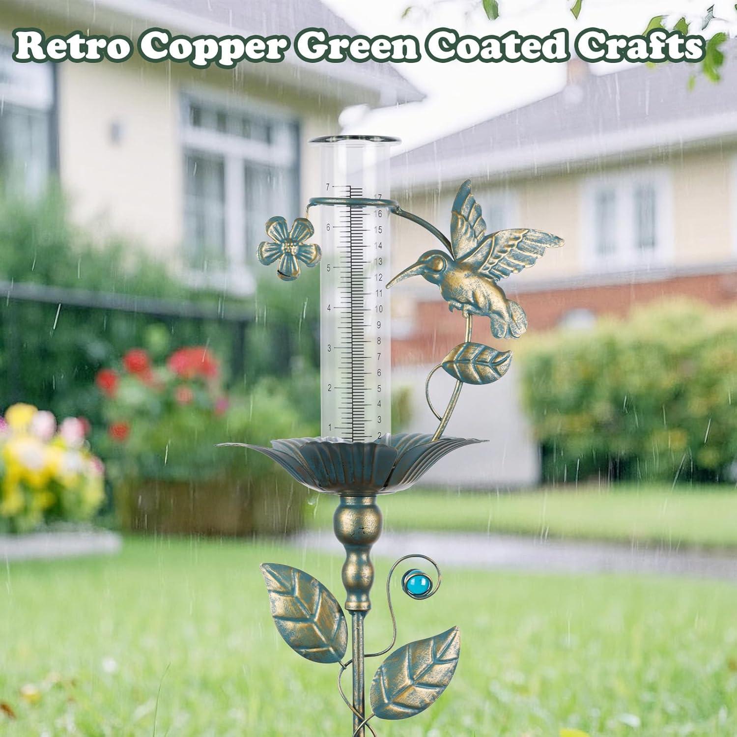 Pluviómetro Exterior Fastruggle Colibrí Vidrio 36.6 cm