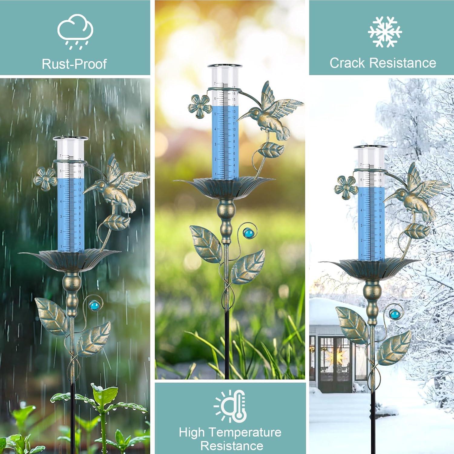 Pluviómetro Exterior Fastruggle Colibrí Vidrio 36.6 cm