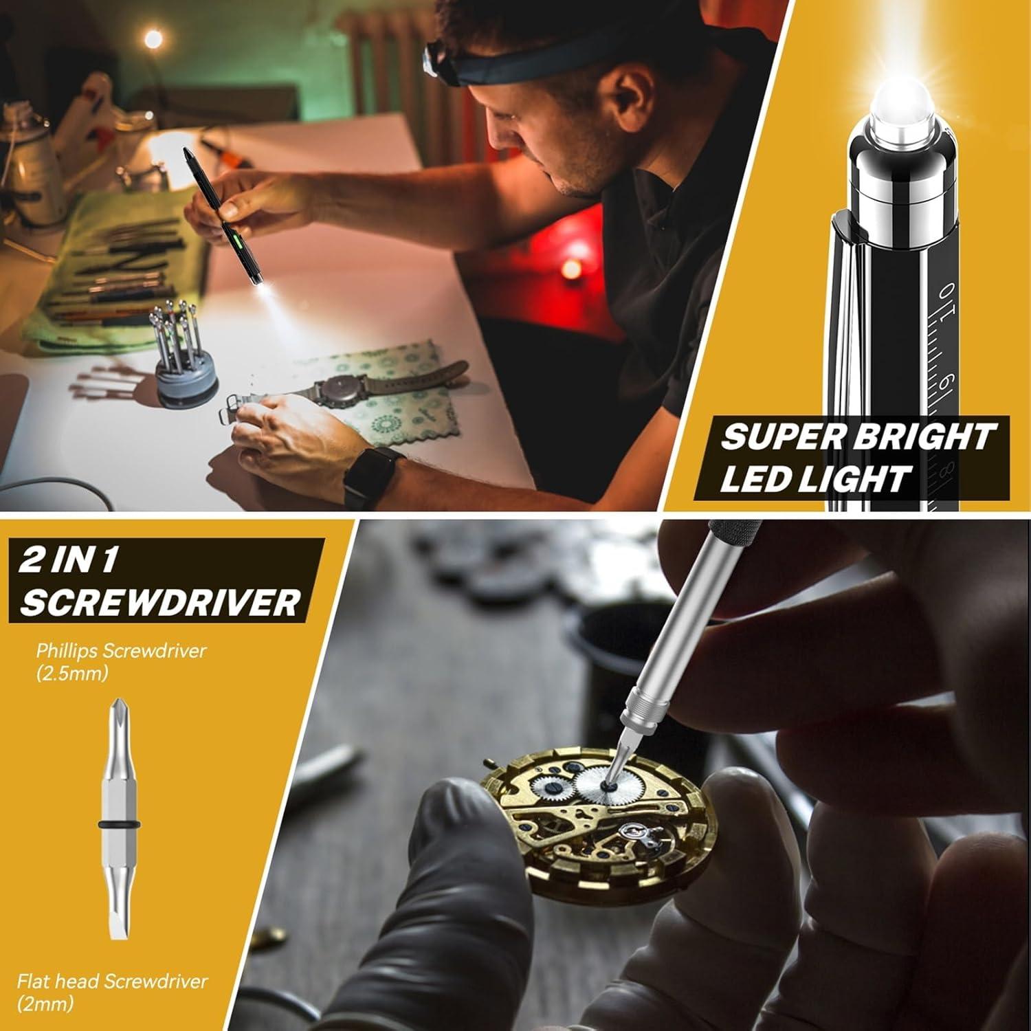 Bolígrafo Multi-Herramienta NADRQQE 9 en 1 Negro