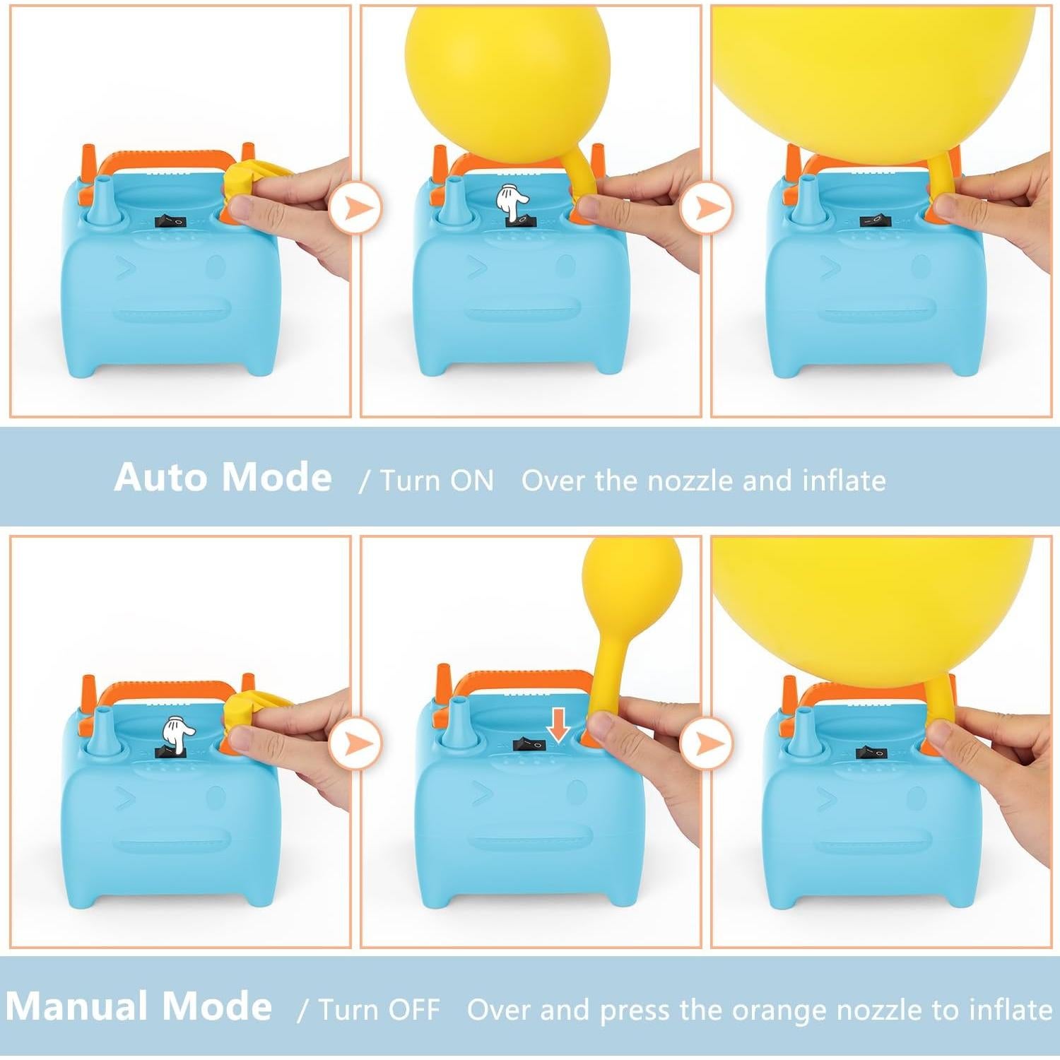 Bomba de Globo Eléctrica OWill CQB-A 600W Doble Boquilla