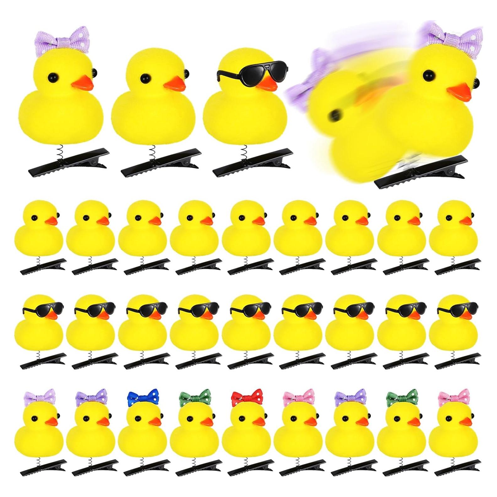 30 Clips para el Cabello de Pato Amarillo - Accesorios Divertidos