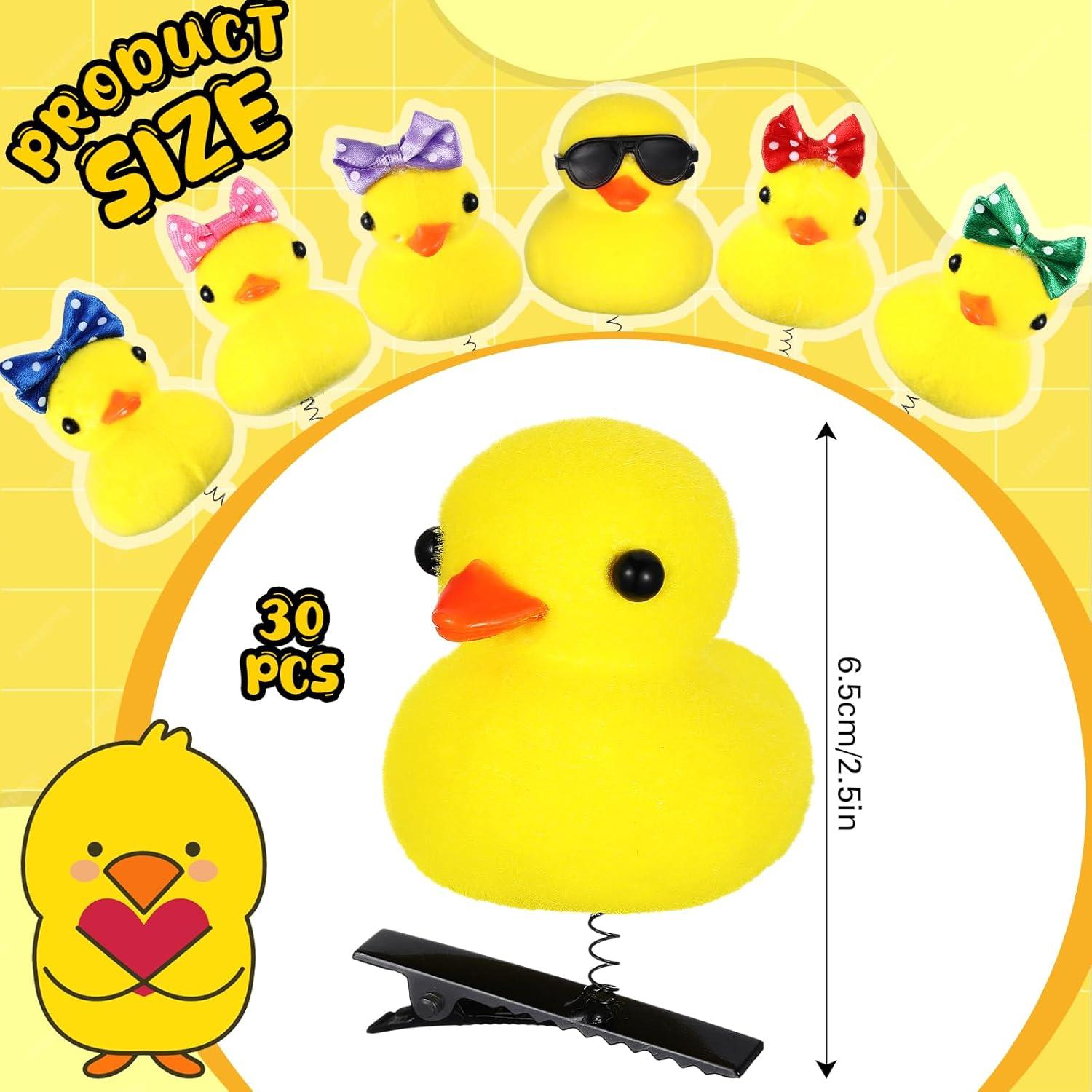 30 Clips para el Cabello de Pato Amarillo - Accesorios Divertidos