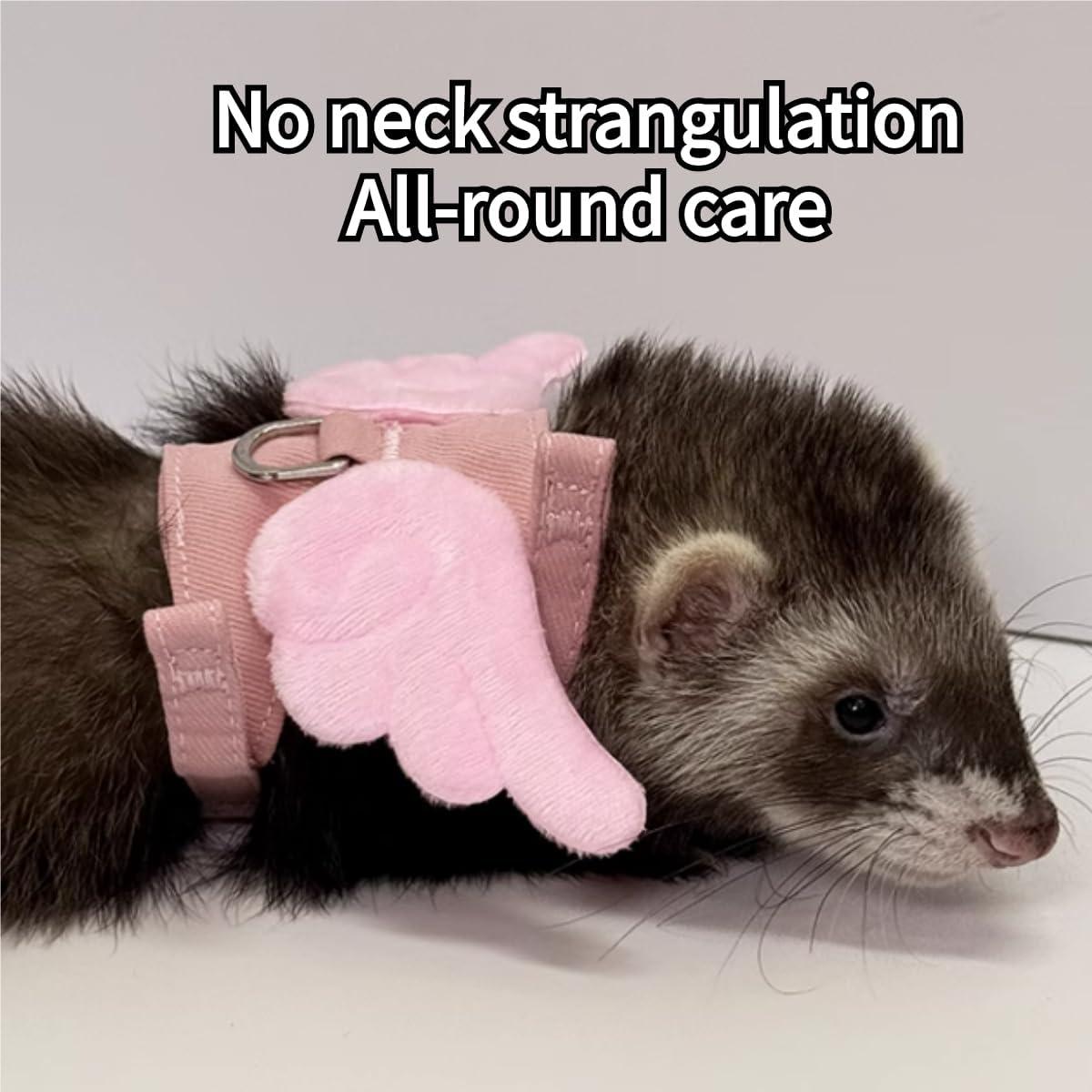 Arnés y Correa Ajustable para Hurones y Mascotas Pequeñas Rosa