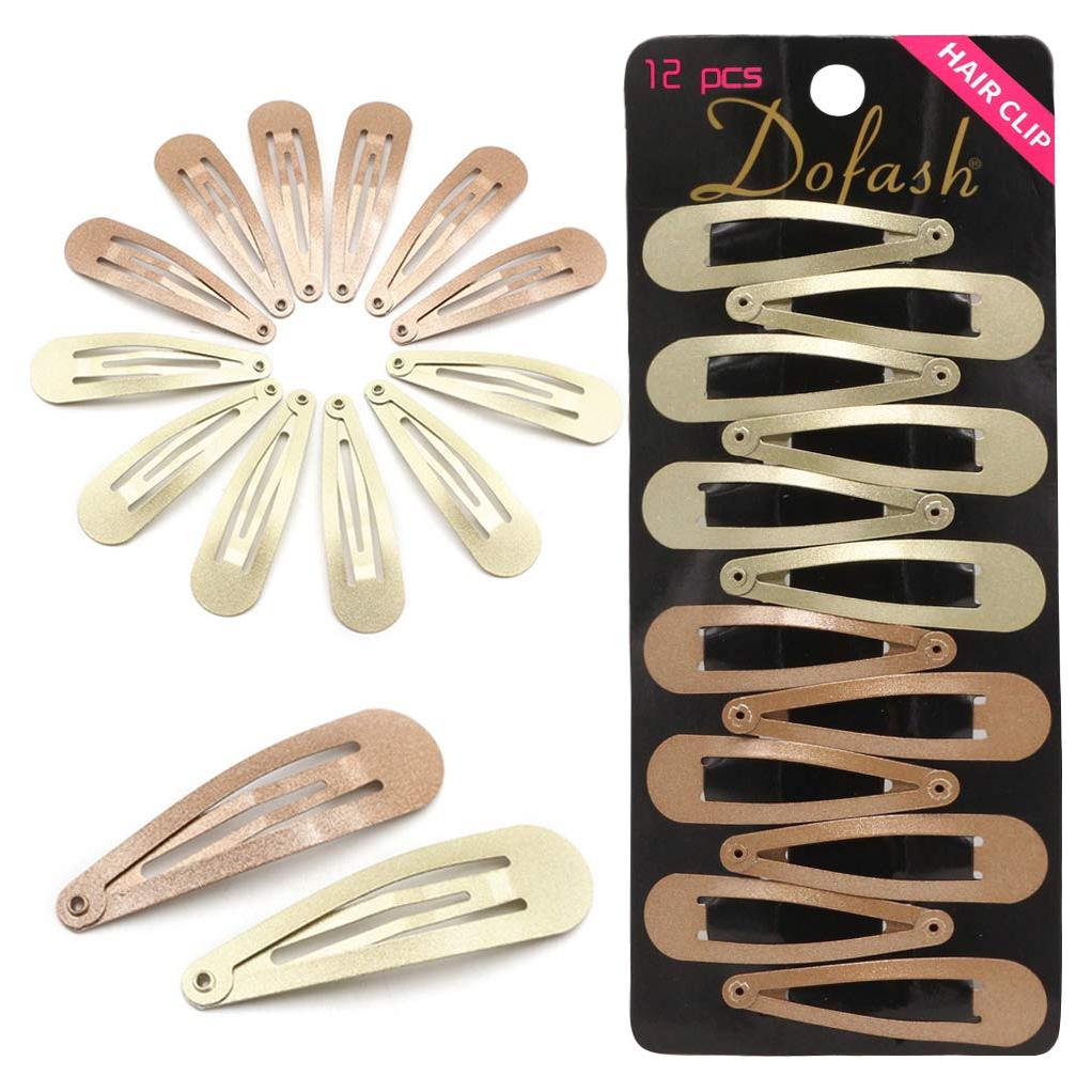 Clips para el cabello Dofash 5cm metálicos 12pcs (Rubio y Castaño)