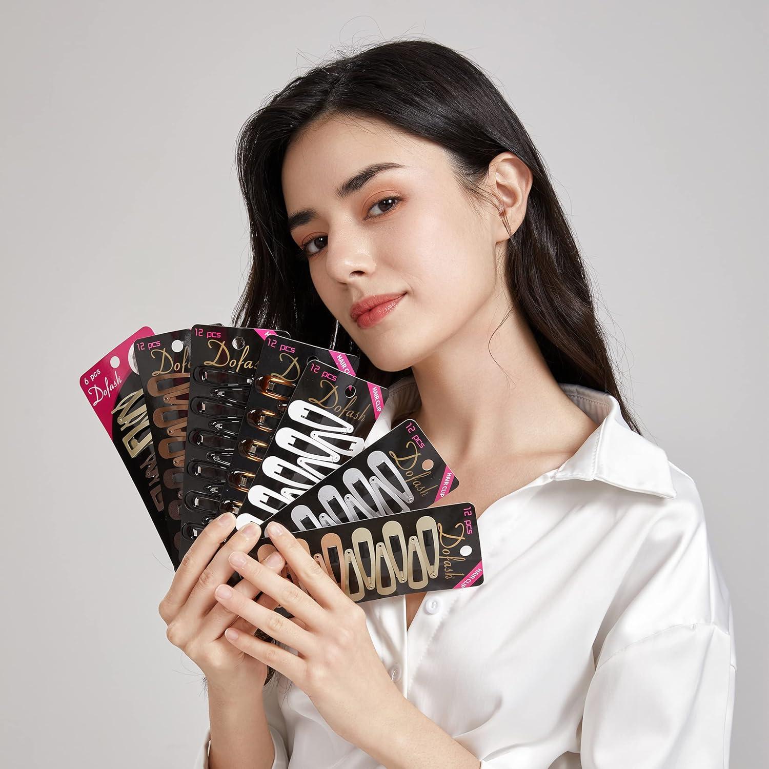 Clips para el cabello Dofash 5cm metálicos 12pcs (Rubio y Castaño)