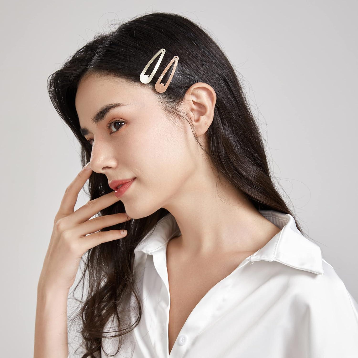 Clips para el cabello Dofash 5cm metálicos 12pcs (Rubio y Castaño)