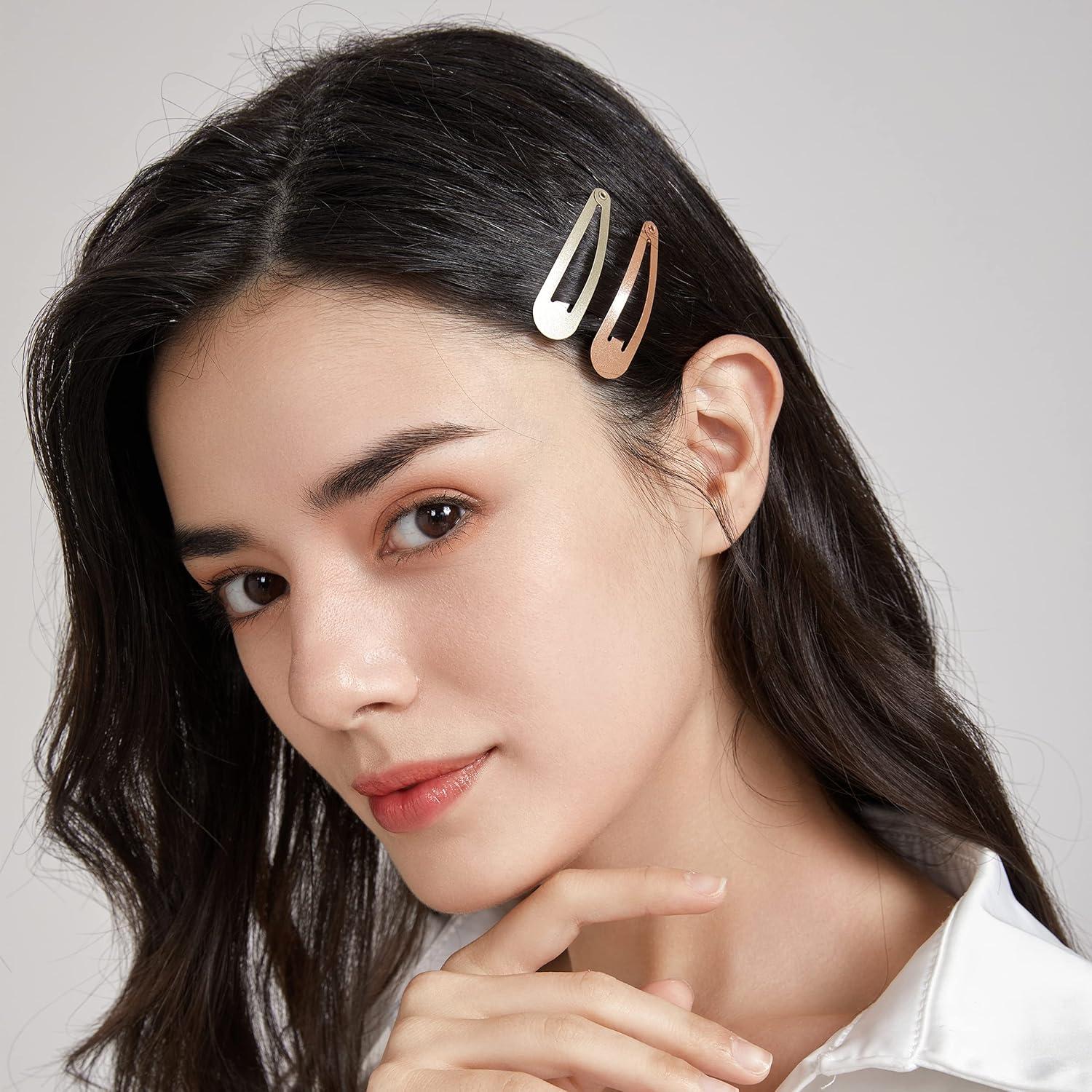 Clips para el cabello Dofash 5cm metálicos 12pcs (Rubio y Castaño)