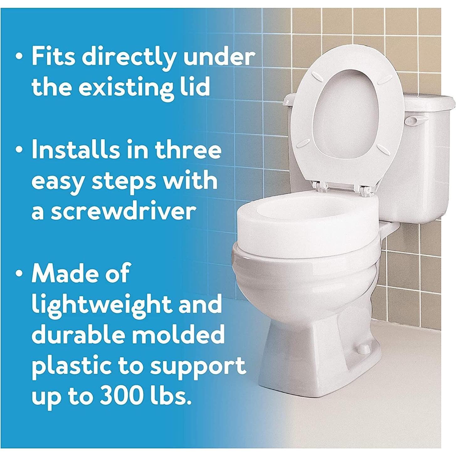 Elevador de Asiento de Inodoro Carex Redondo 8.9 cm 136 kg