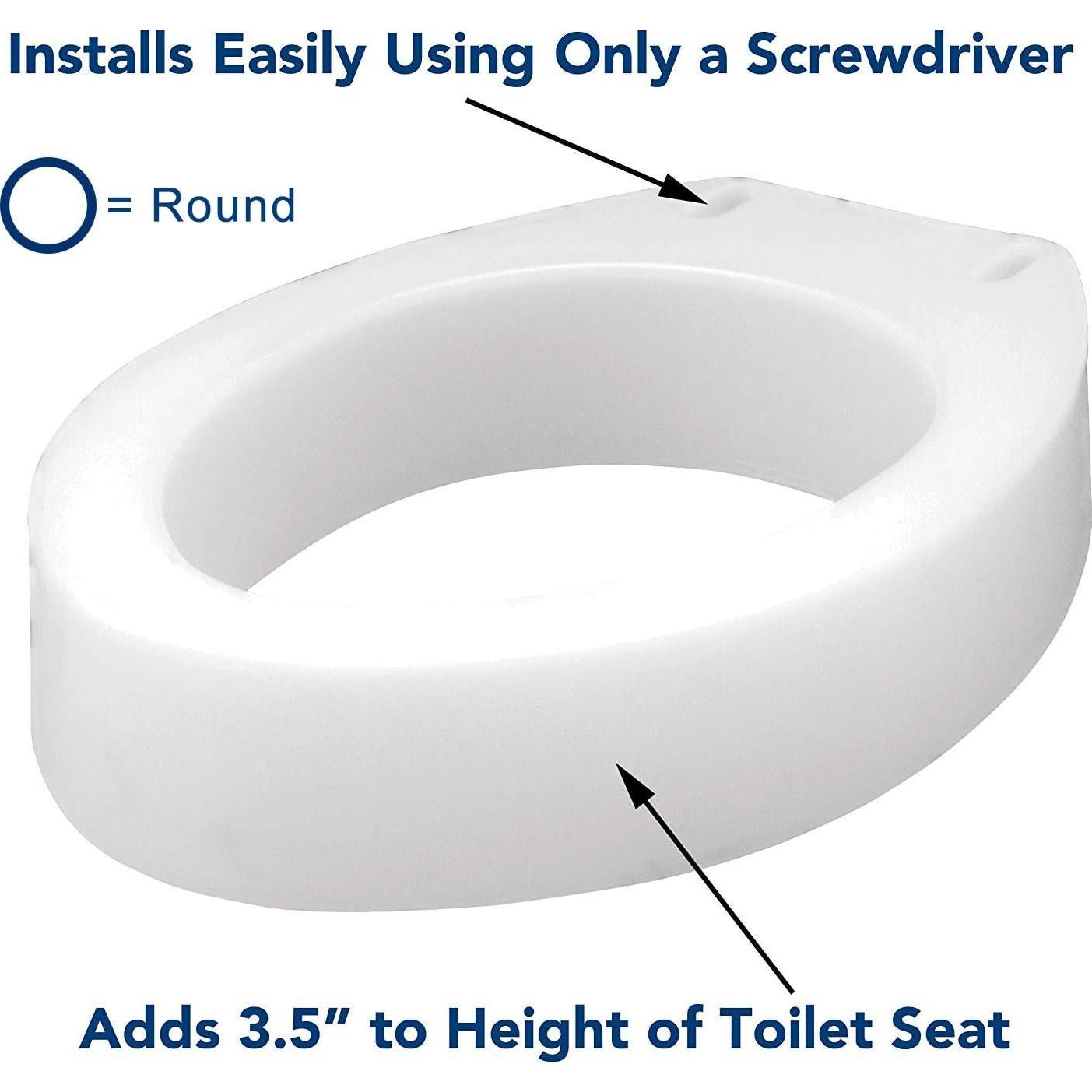 Elevador de Asiento de Inodoro Carex Redondo 8.9 cm 136 kg