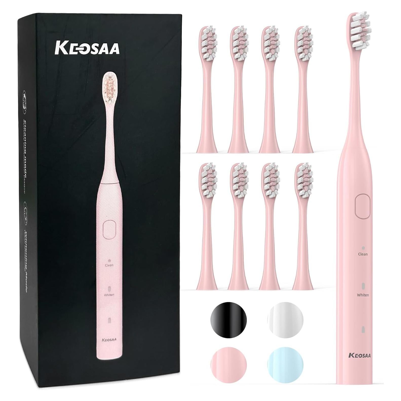 Cepillo de dientes eléctrico Keosaa ALB-927 Rosa 8 cabezales