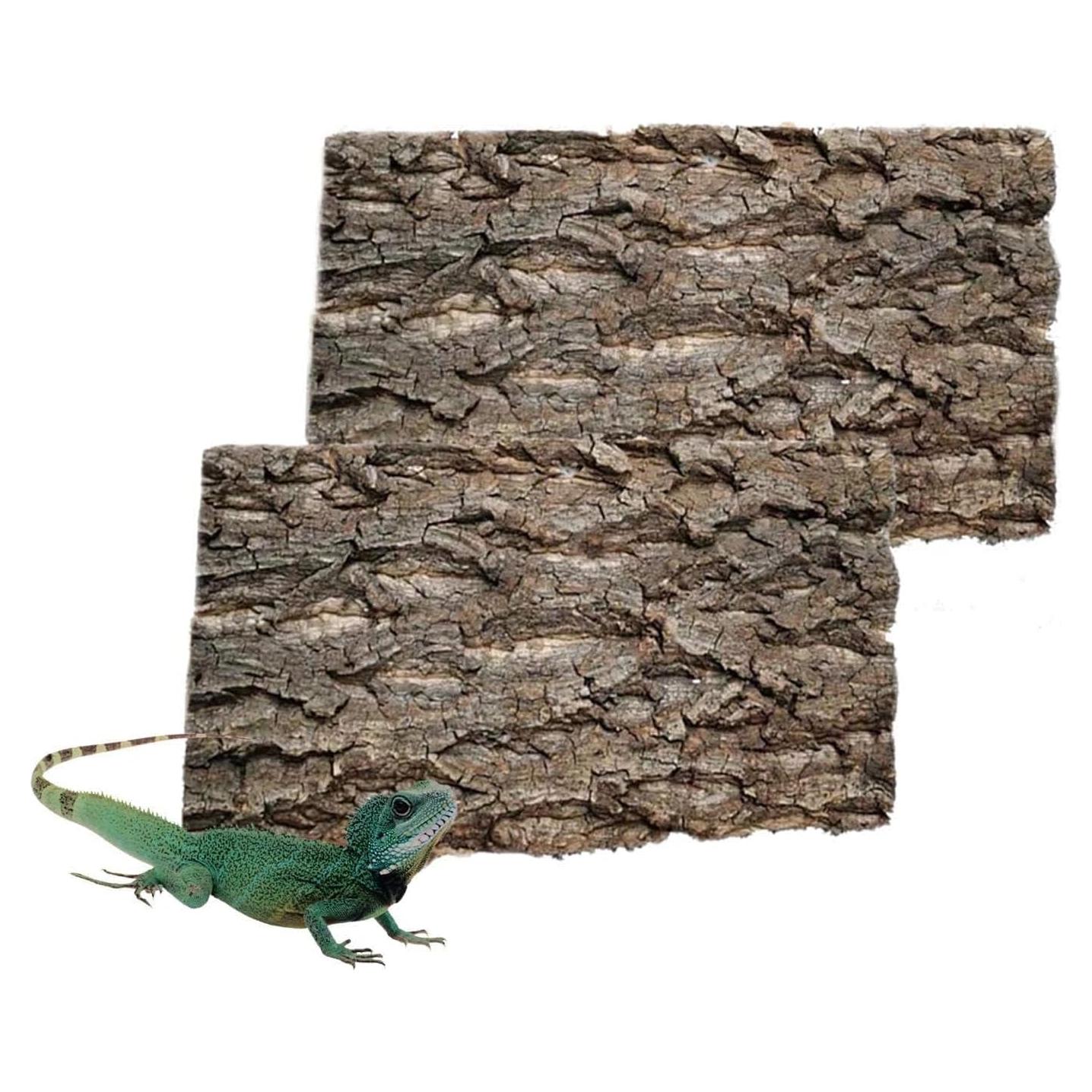 2PCS Fondo de Corteza de Corcho Natural 40x30cm para Reptiles