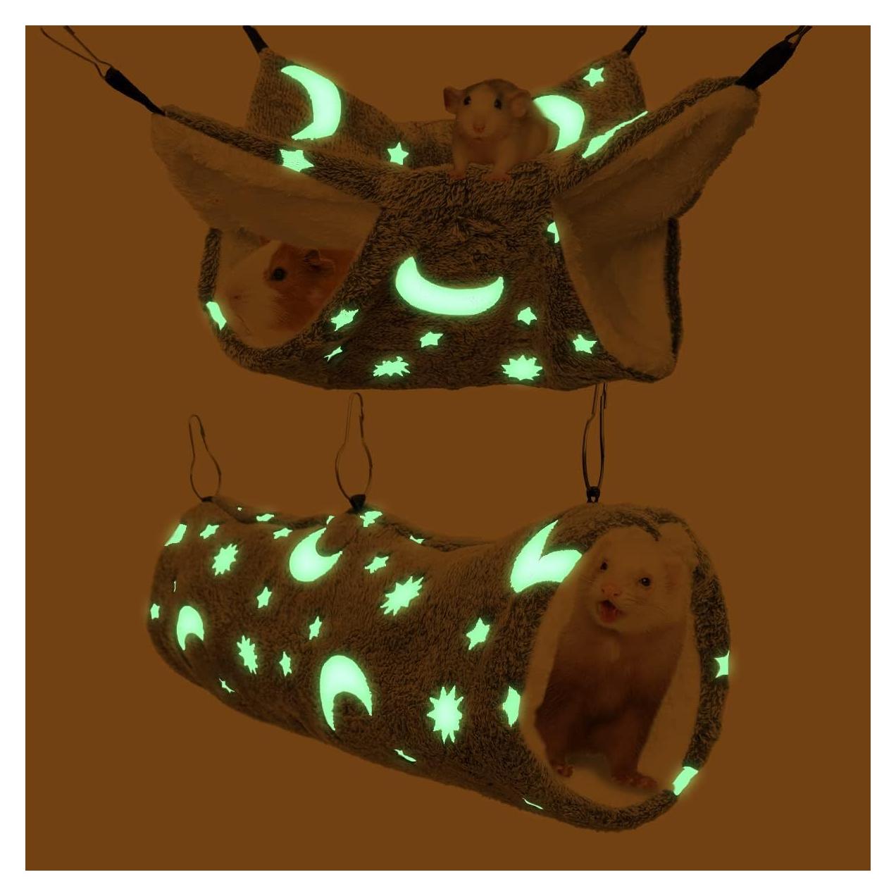 Hamaca y Túnel Noctilucente EAEDMY para Conejillos de Indias