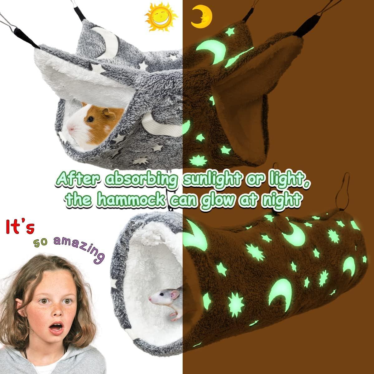 Hamaca y Túnel Noctilucente EAEDMY para Conejillos de Indias