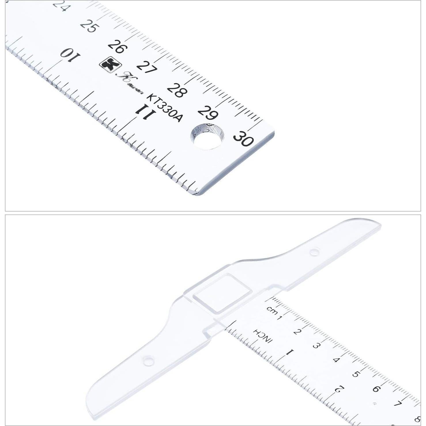 Regla T Plástica Transparente Pangda 30 cm para Dibujo