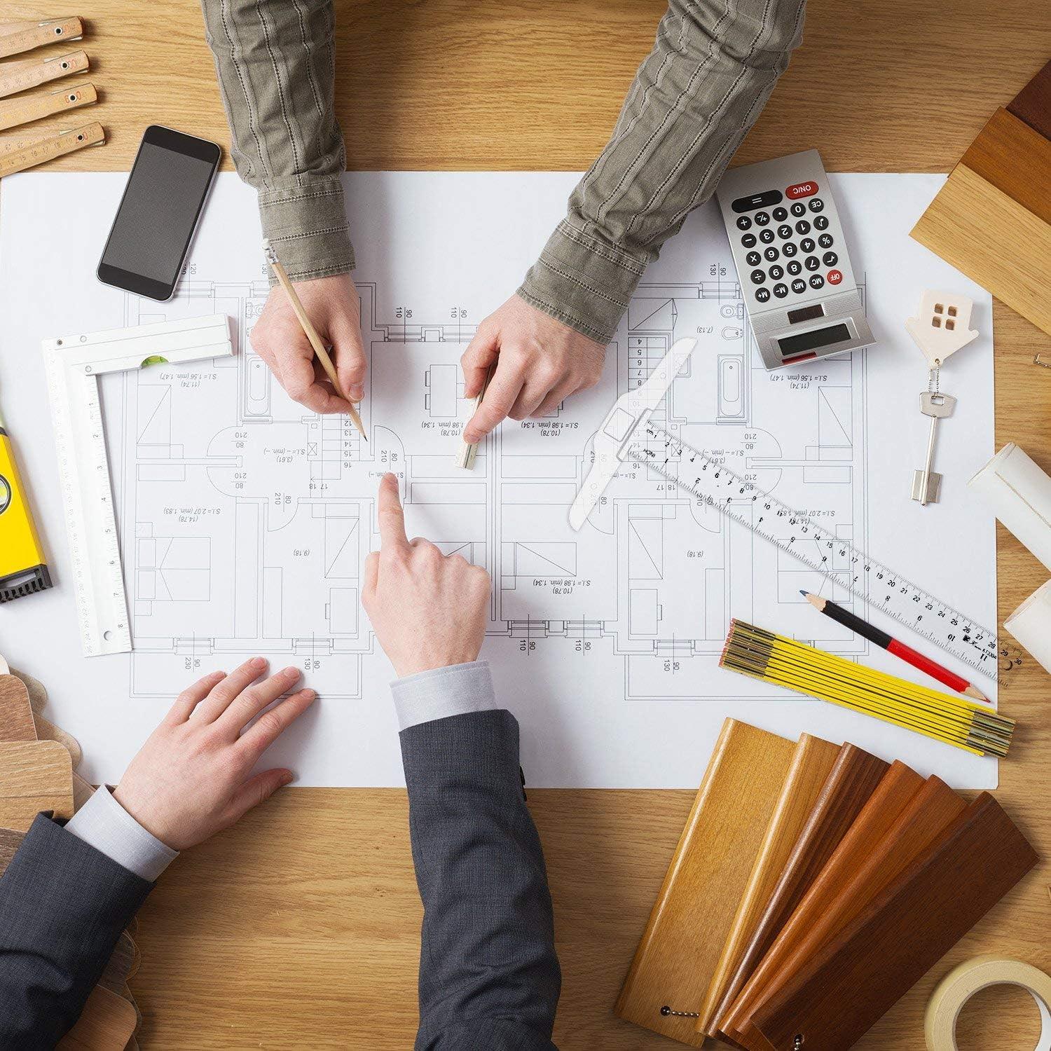 Regla T Plástica Transparente Pangda 30 cm para Dibujo