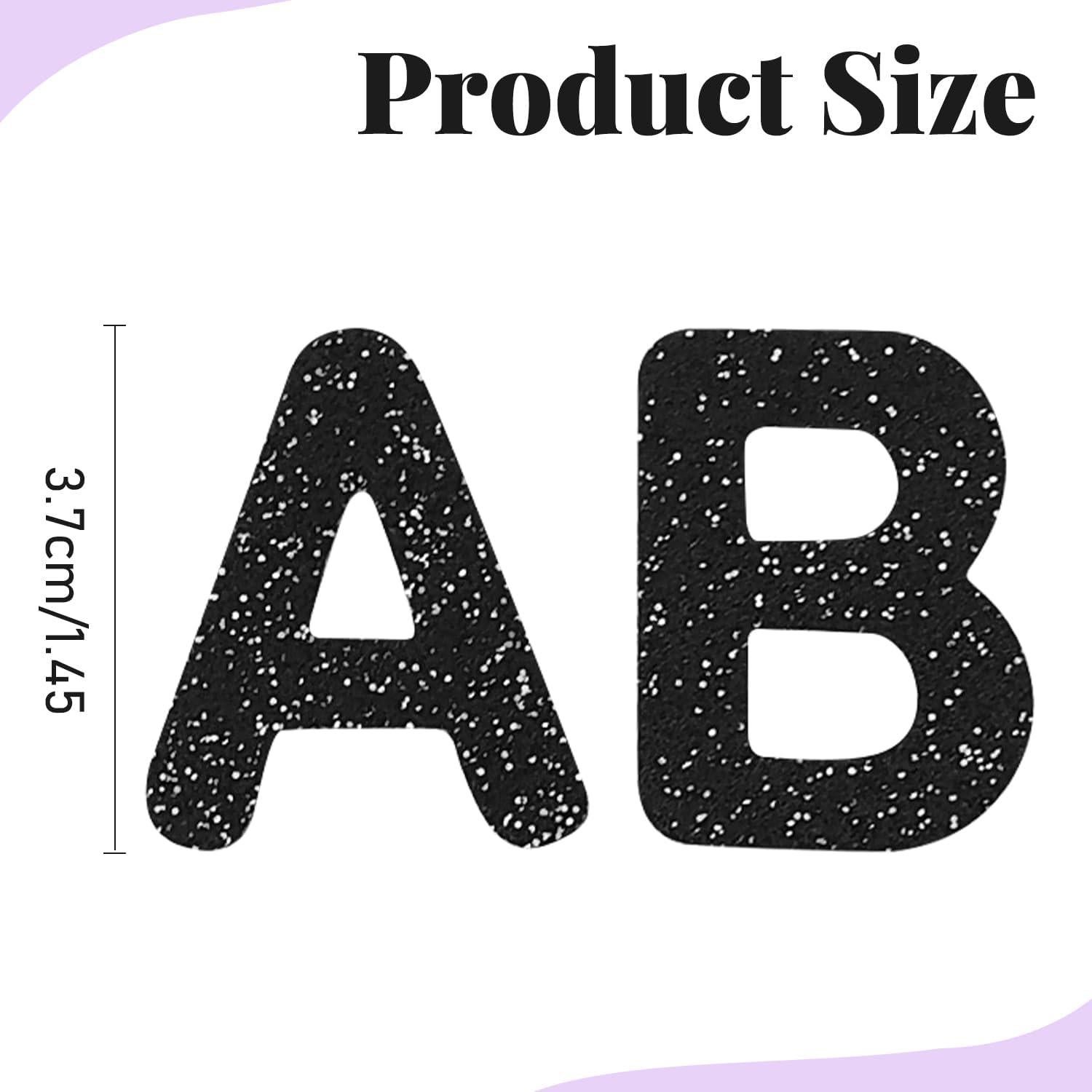 Parche Termoadhesivo Letras Brillantes FR - 52 Pcs Negro