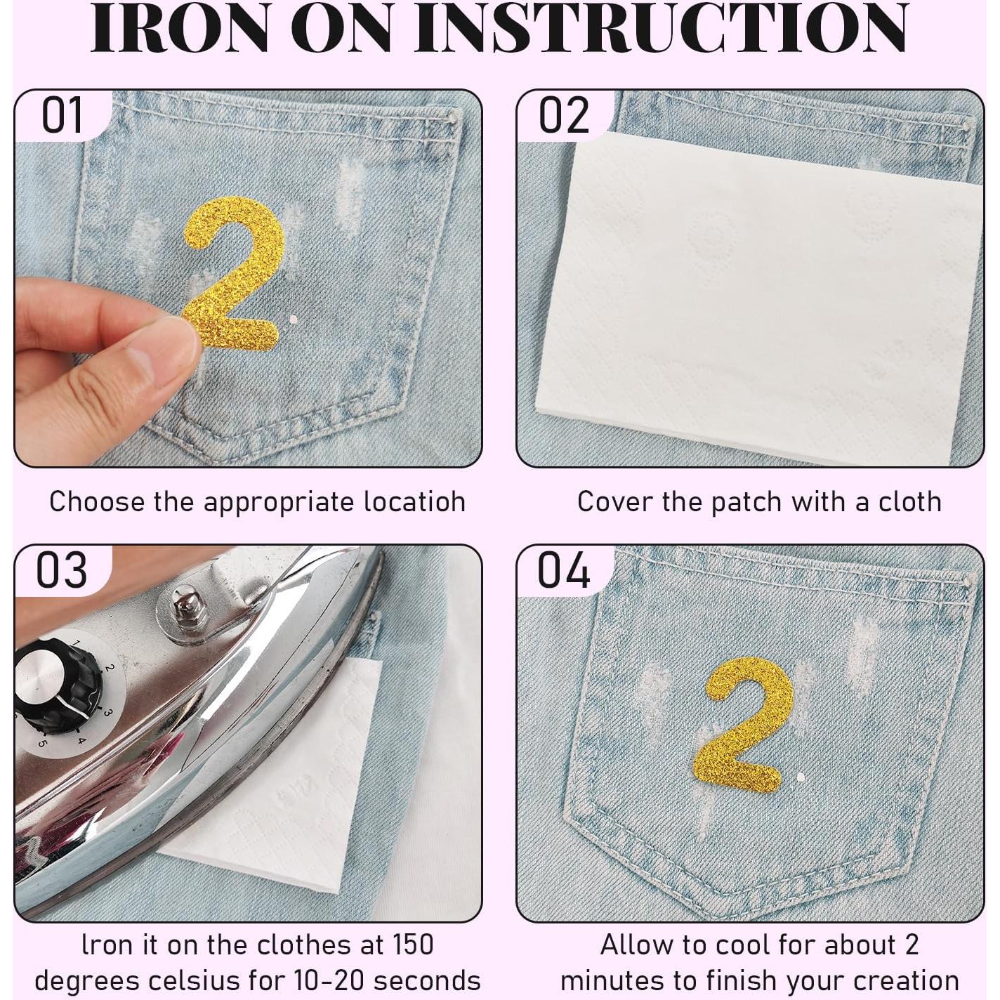 Parche Termoadhesivo Letras Brillantes FR - 52 Pcs Negro