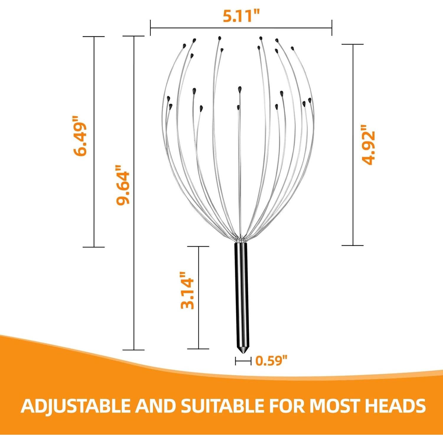 Masajeador de Cabeza YEZY 20 Dedos Negro - Masaje Cuero Cabelludo y Espalda