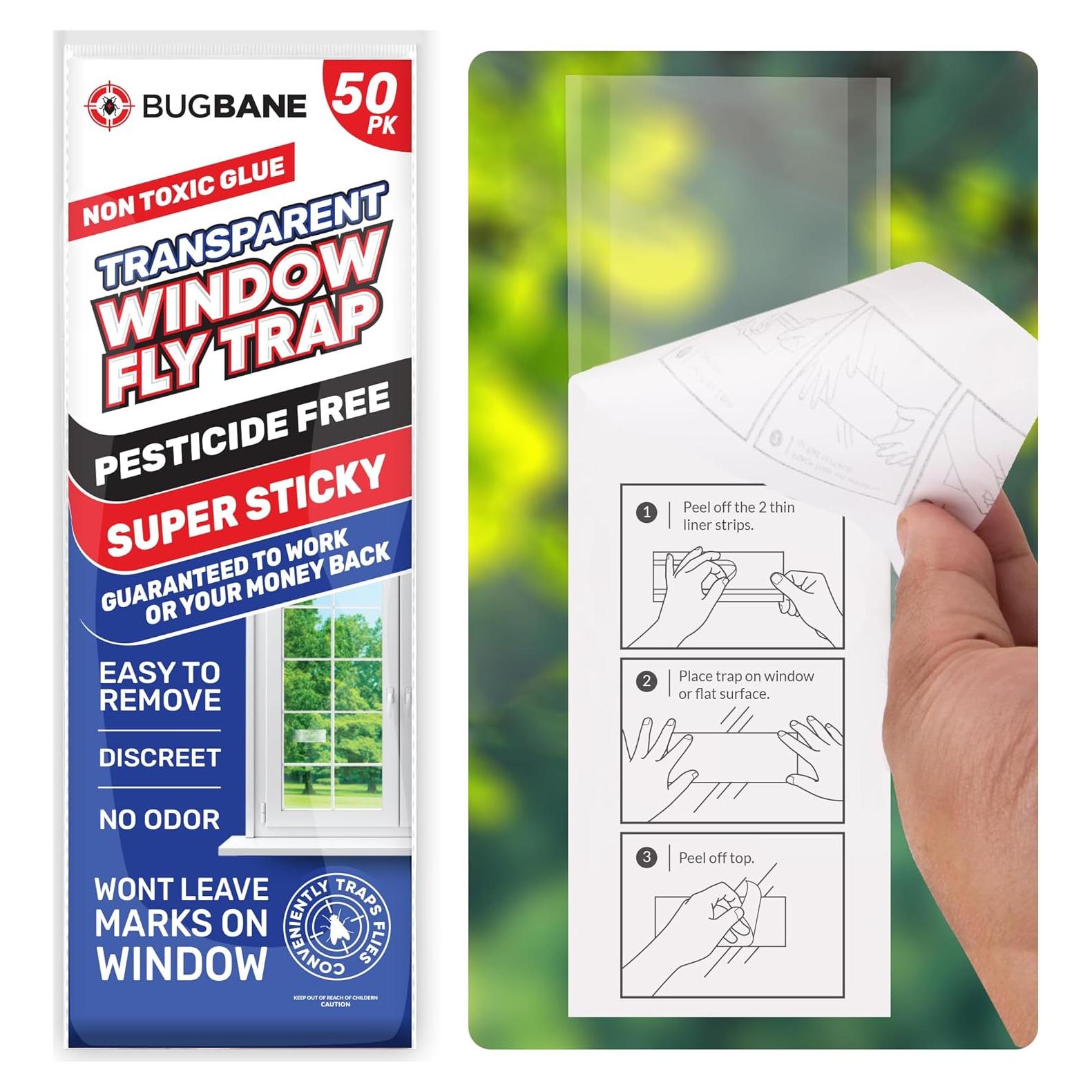 Trampas Pegajosas para Moscas BugBane 50 Unidades Transparentes