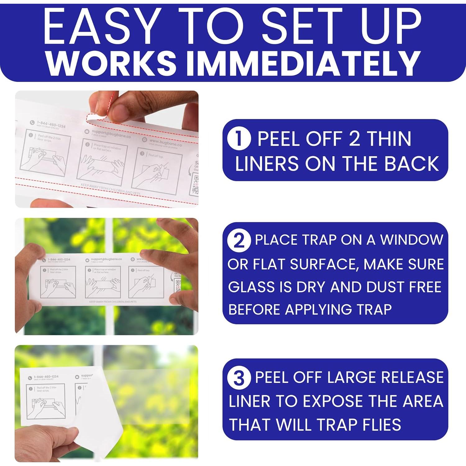 Trampas Pegajosas para Moscas BugBane 50 Unidades Transparentes