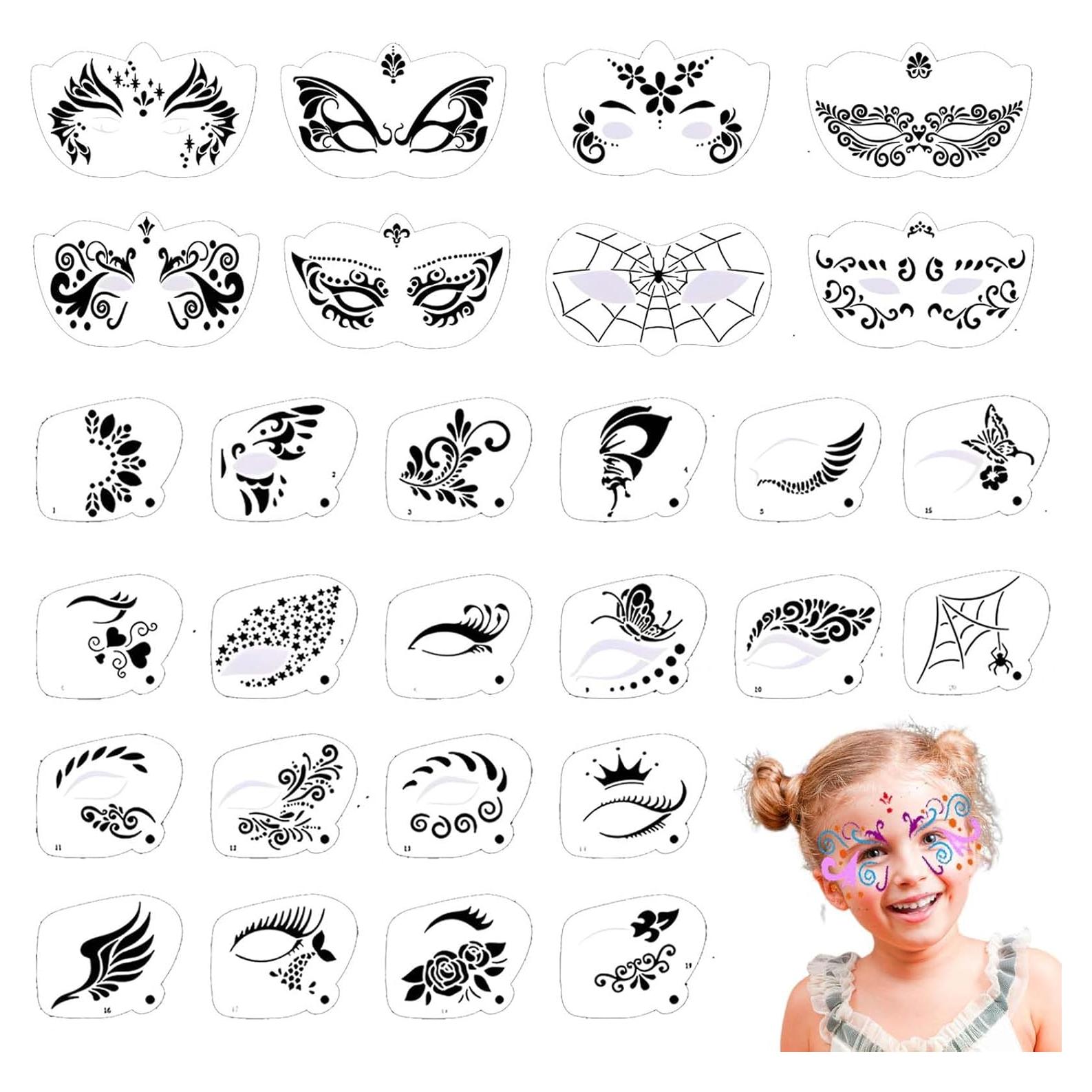 Kit de Plantillas de Pintura Facial 28 Piezas - Twpribarn