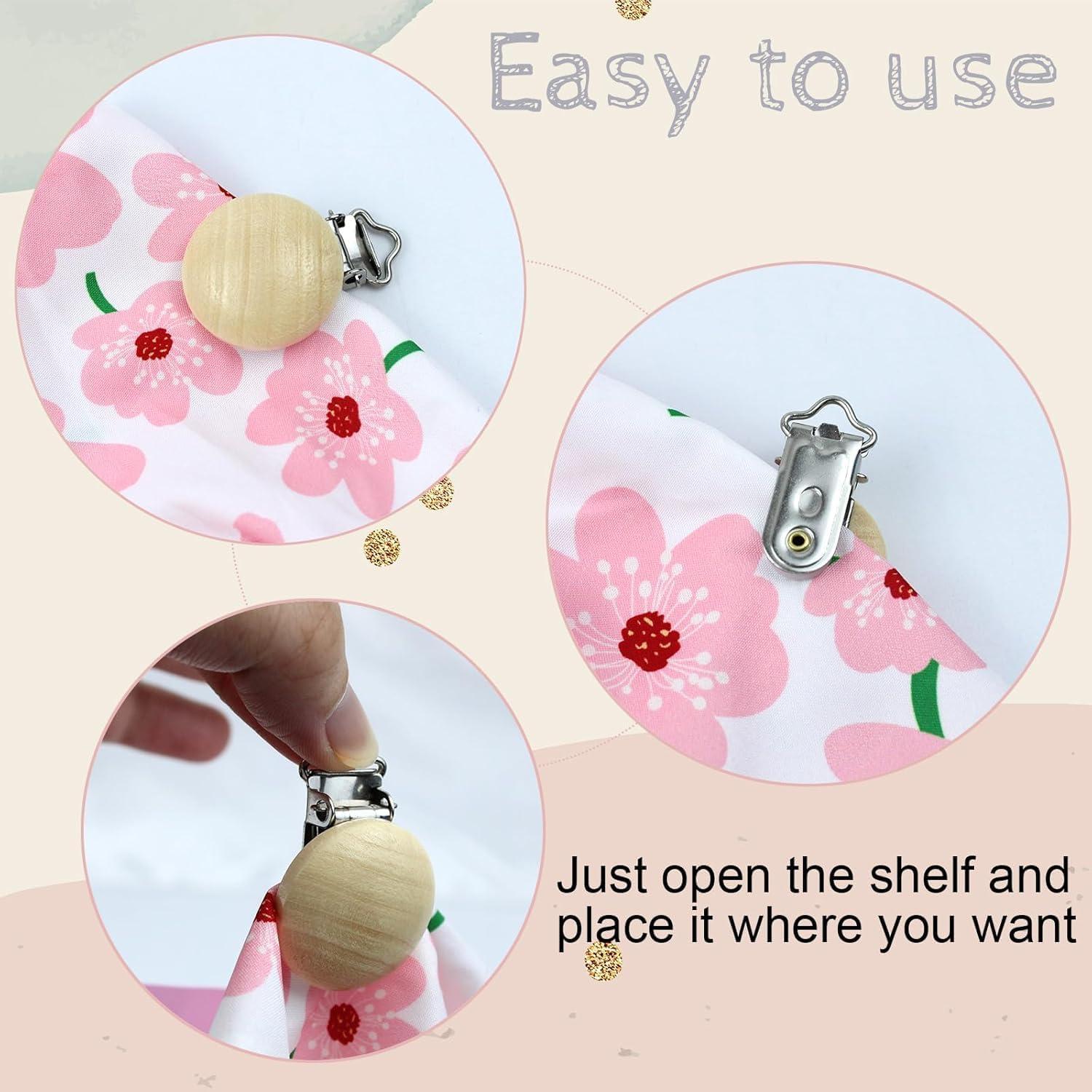 24 Clips de Chupete de Madera Natural para Bebé - DIY