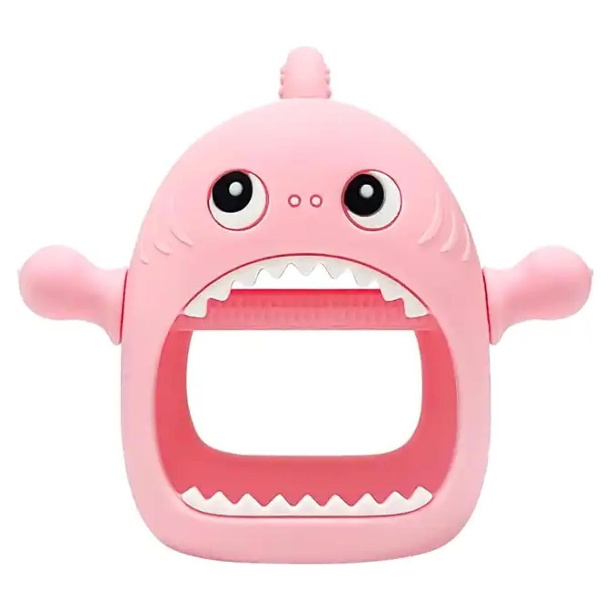 Mordedor de Silicona para Bebés Tiburón Bonito Rosa