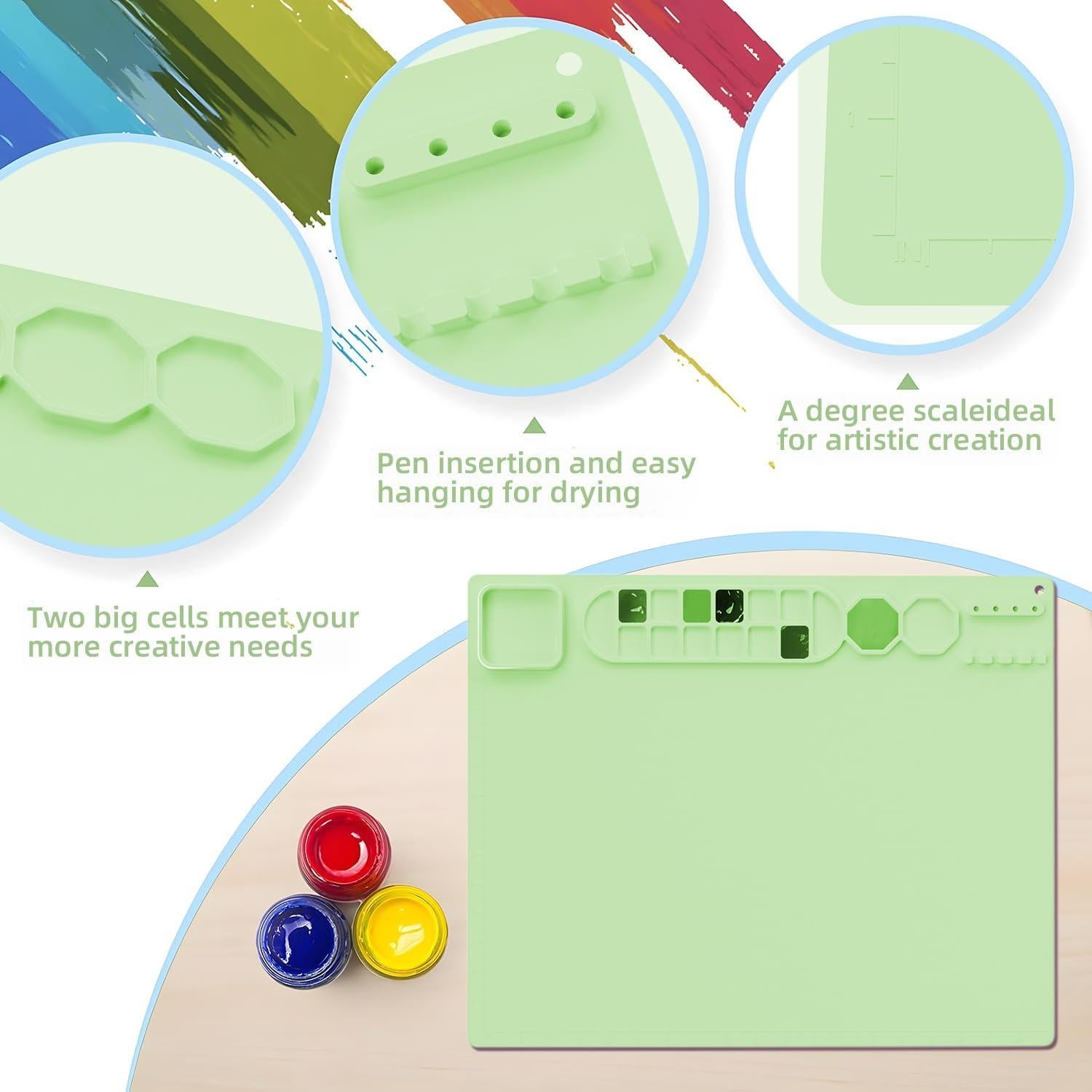 Alfombrilla de Pintura de Silicona RGBMIX 50.8x40.6cm Verde