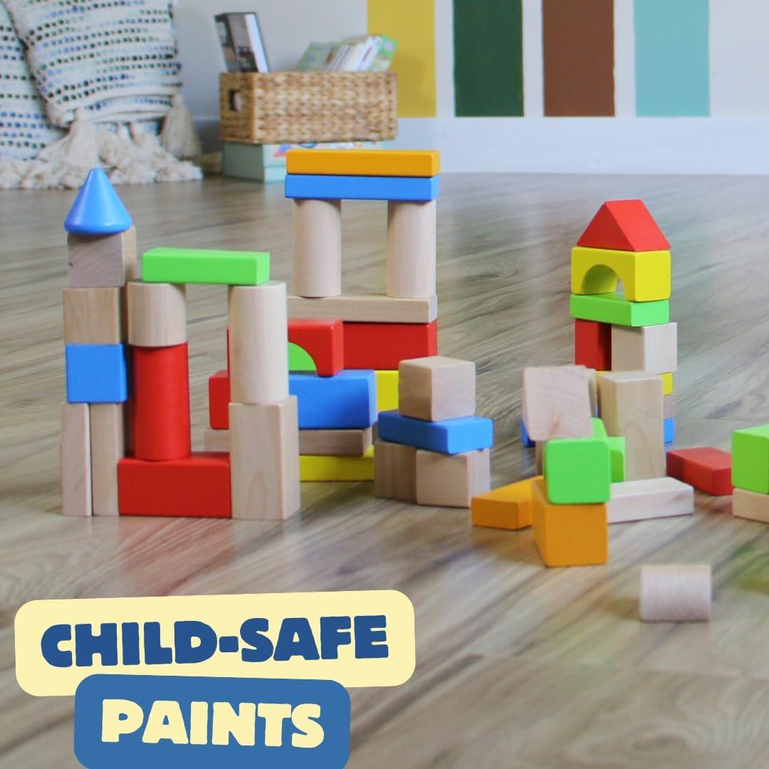 Bloques de Construcción Pidoko Kids 100 Piezas Madera Montessori