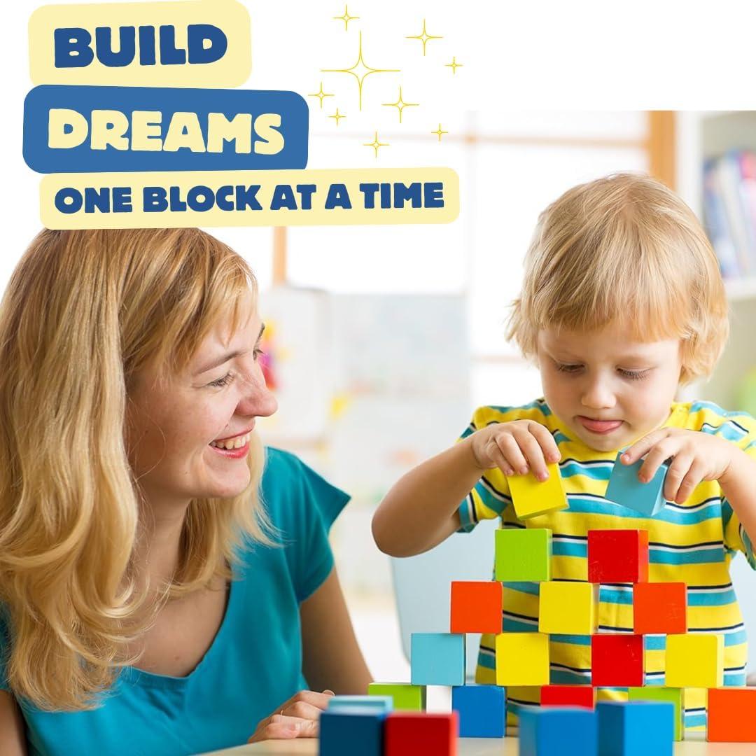 Bloques de Construcción Pidoko Kids 100 Piezas Madera Montessori