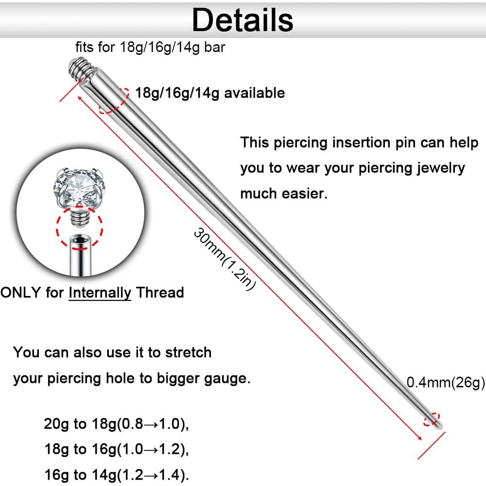 Pin de Inserción Titanio PunkTracker 30mm 18G/16G/14G