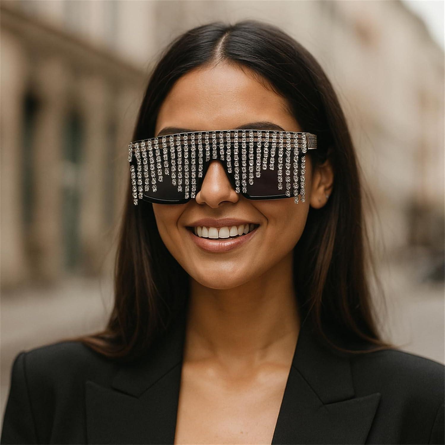 Gafas de Sol Vintage con Rhinestones Willochra UV400 para Mujeres