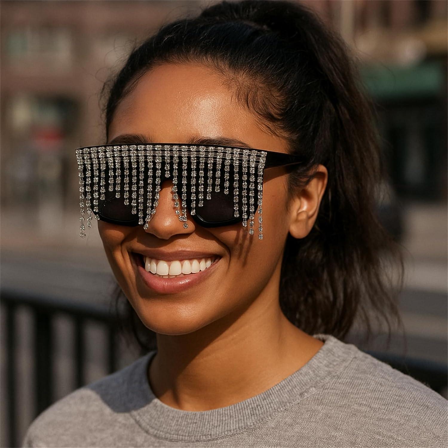 Gafas de Sol Vintage con Rhinestones Willochra UV400 para Mujeres