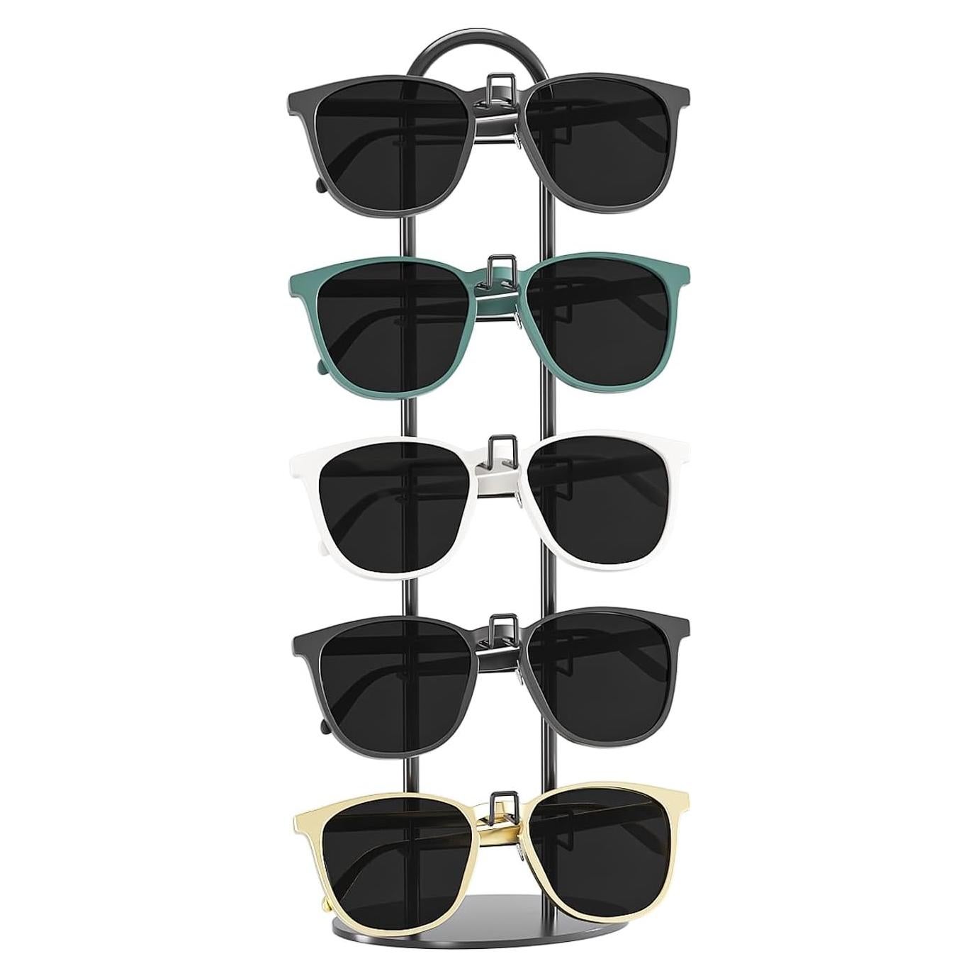 Organizador de Gafas de Metal LongMen para 5 Pares Negro