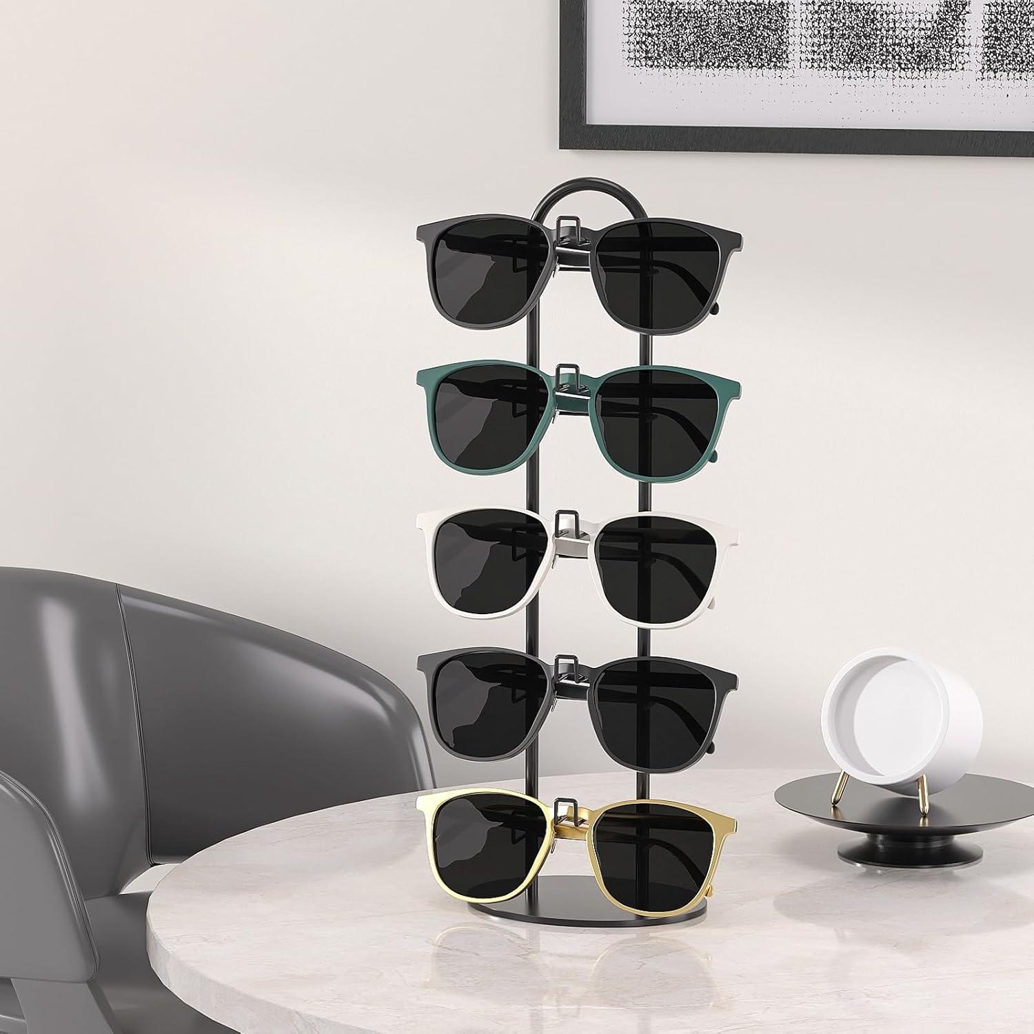 Organizador de Gafas de Metal LongMen para 5 Pares Negro
