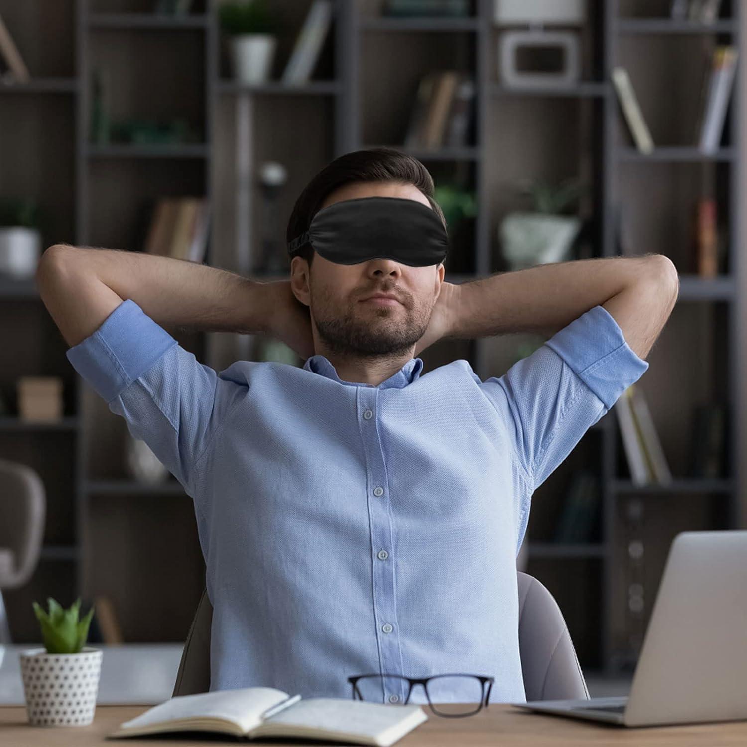 2Pack Máscaras de Sueño de Seda IEKEDOI - Antifaz Oclusión