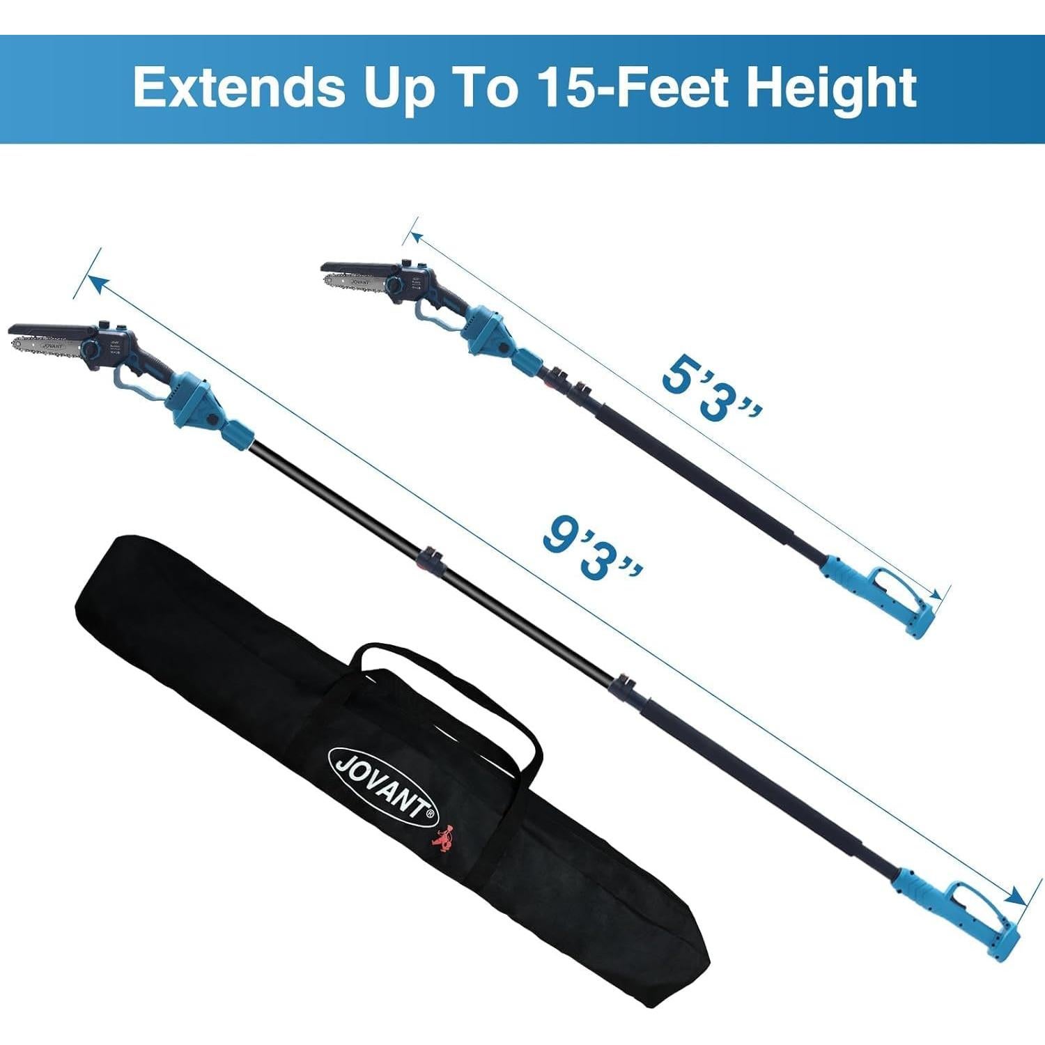Tijeras de podar eléctricas 3 en 1 Jovant 20V, 4.67 m