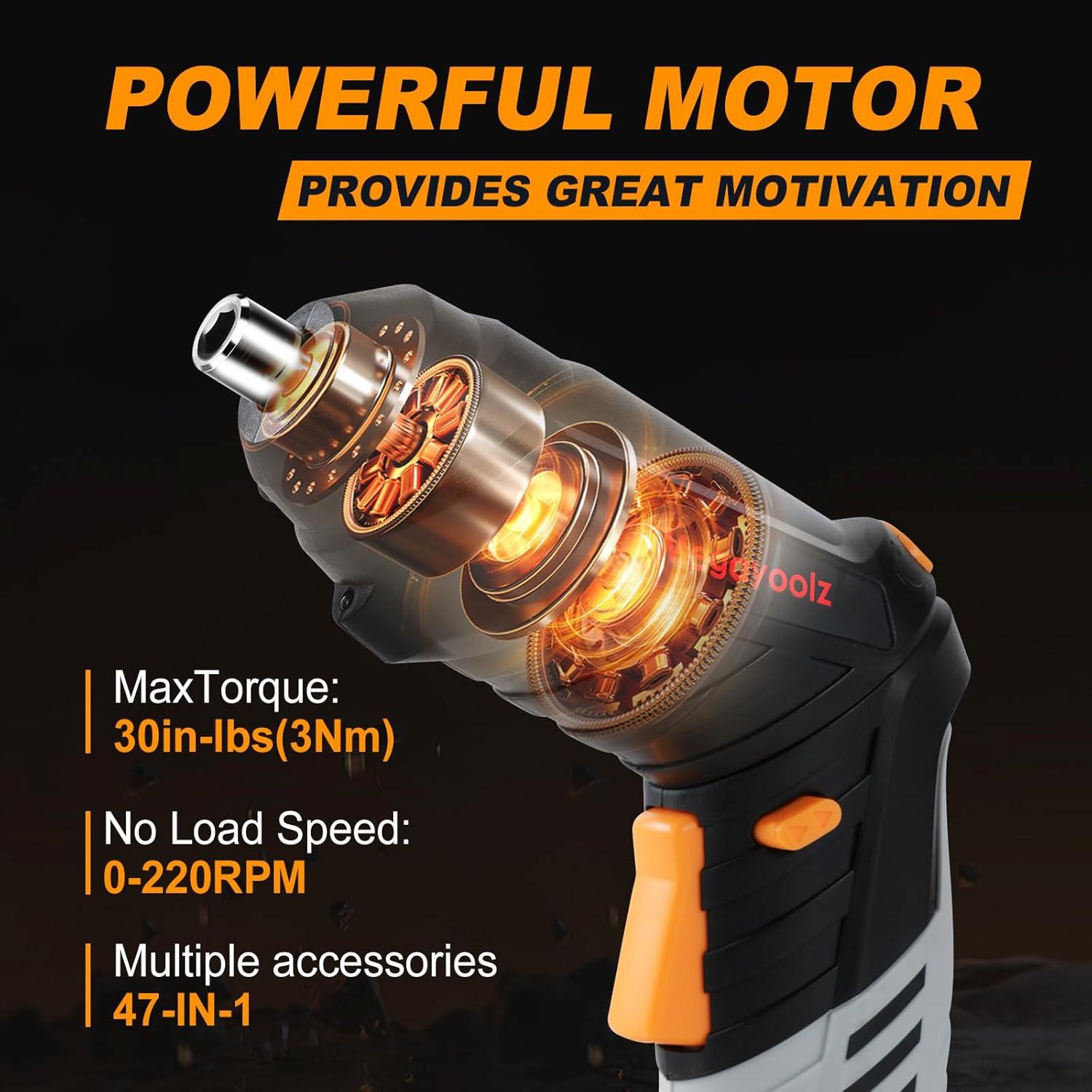 Destornillador Eléctrico Inalámbrico Megarooz 47 Accesorios