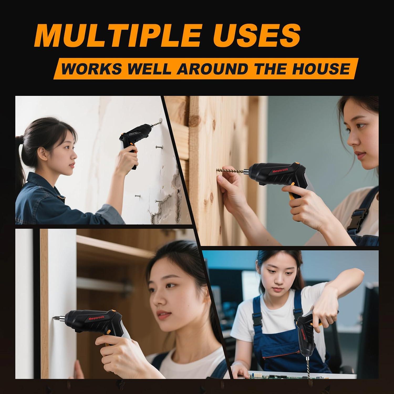 Destornillador Eléctrico Inalámbrico Megarooz 47 Accesorios