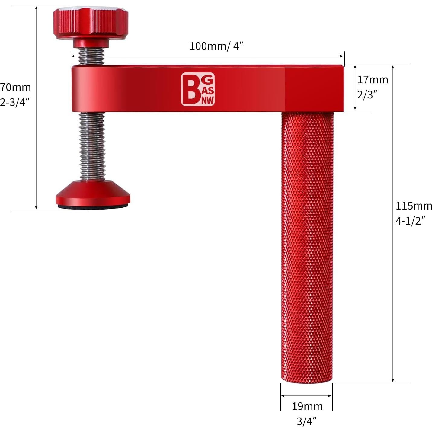 Abrazadera de perro de banco BGASNW 19mm resistente y no marcante