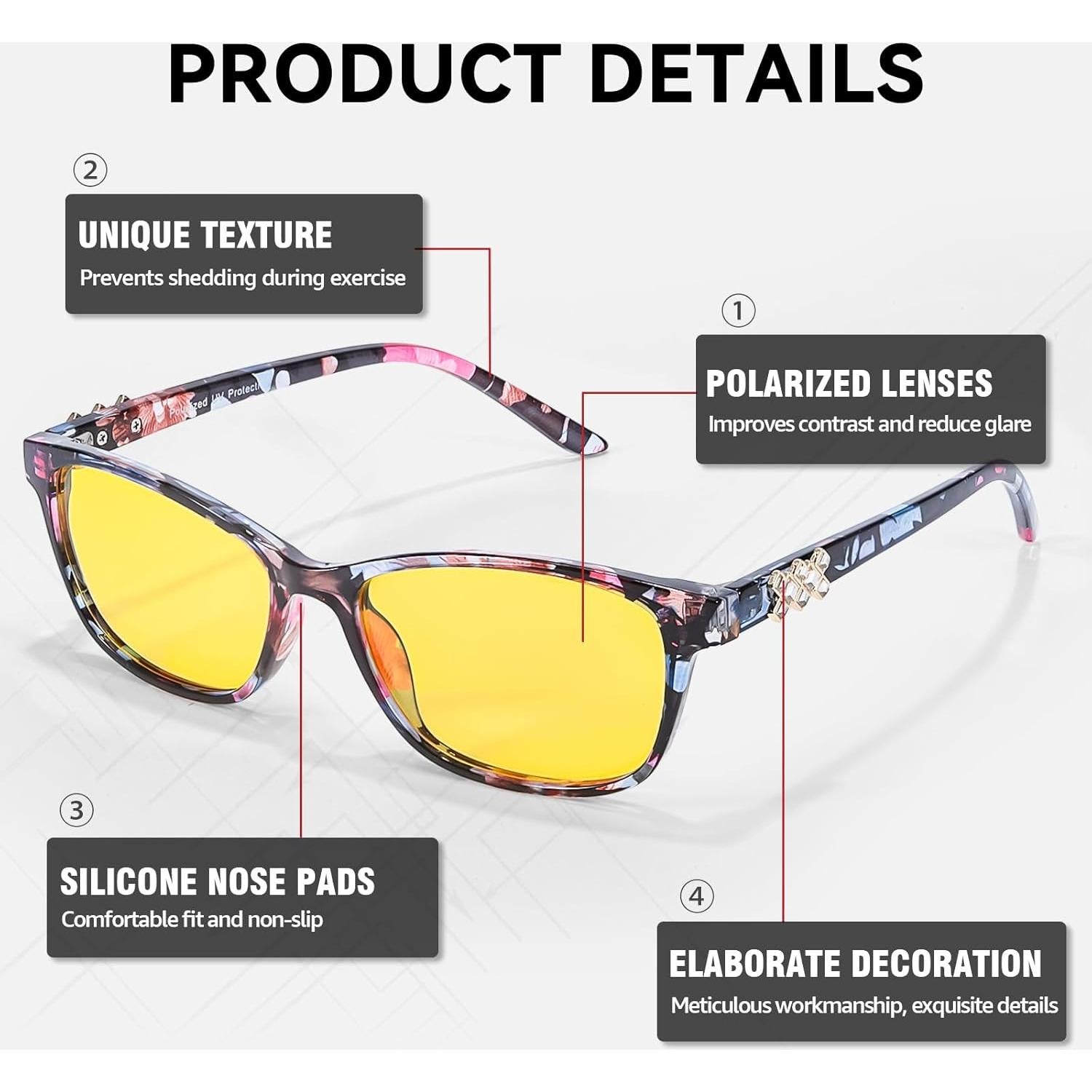 Gafas de Conducción Nocturna SIPHEW Amarillas Antirreflejo