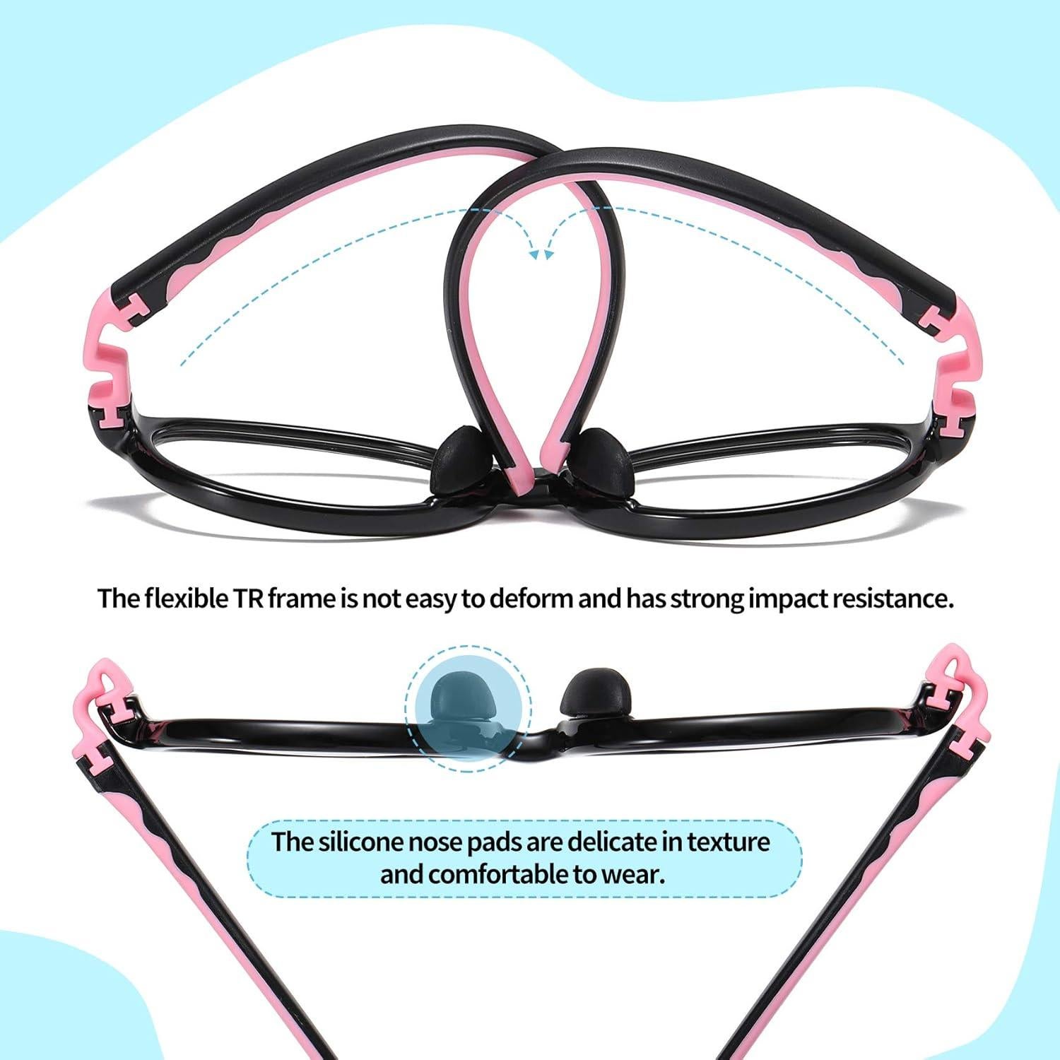 Gafas Anti Luz Azul para Niños DUCO K026 Marco Negro/Rosa