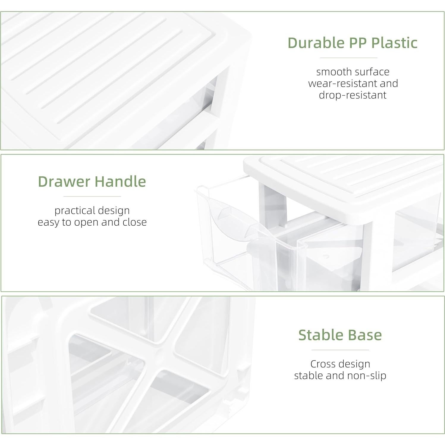 Organizador de Escritorio Gonice 3 Cajones Blanco - 2 Paquetes